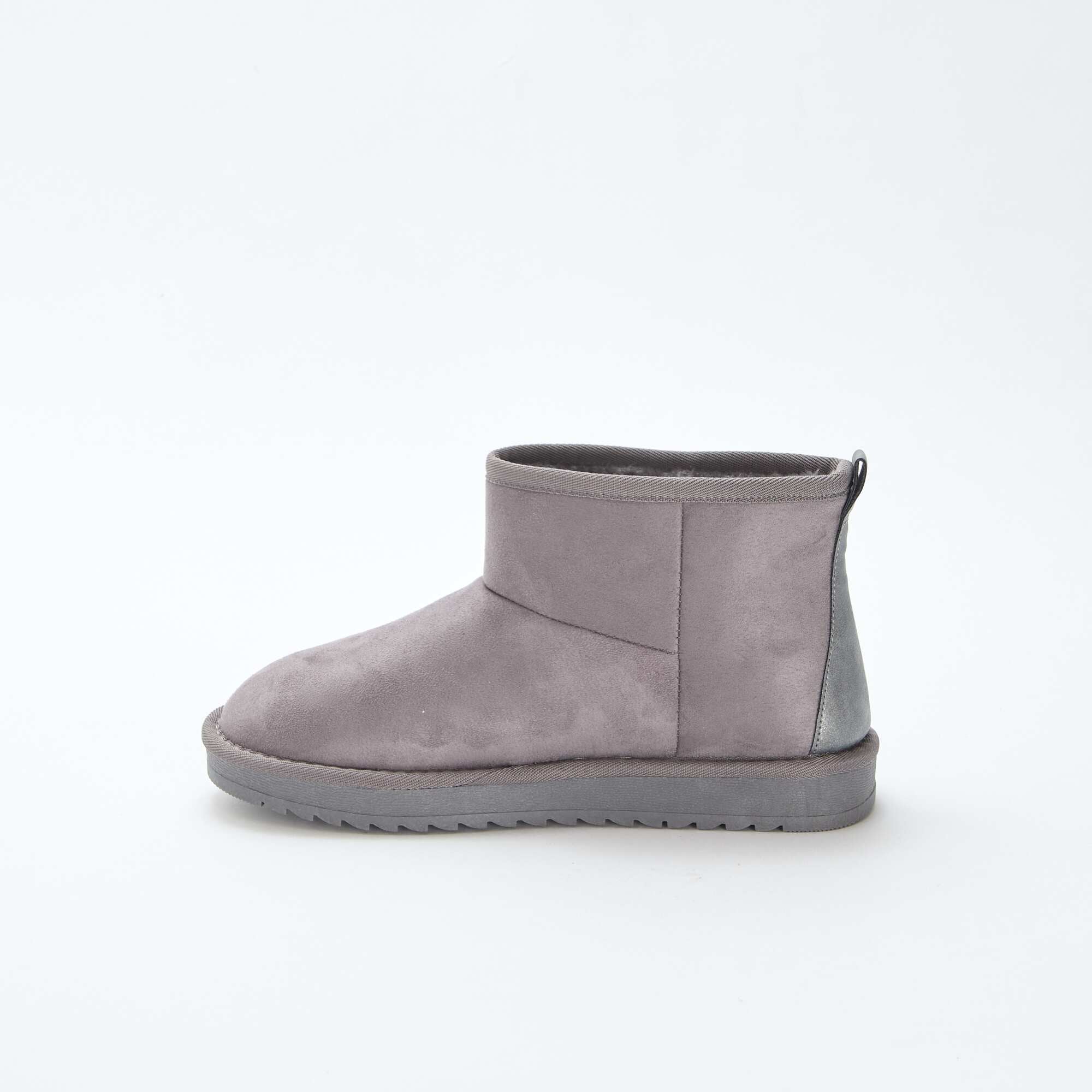 Faux Suede Boots GREY - Image 4
