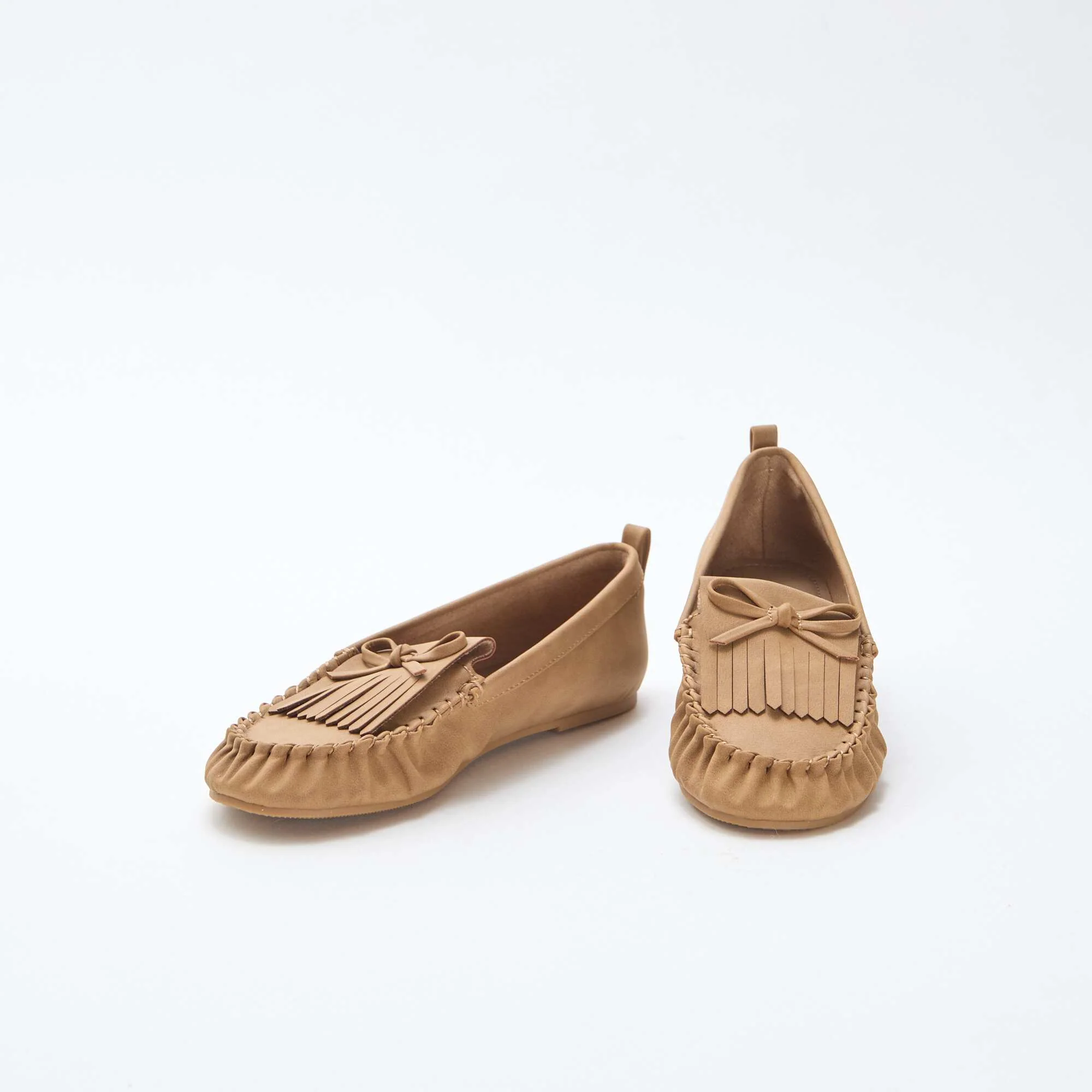 Faux Suede Moccasins with Fringe BEIGE - Image 5