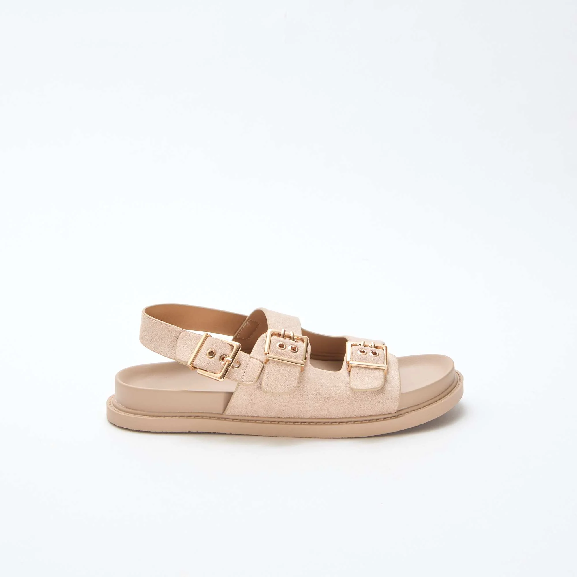 Faux Suede Mules with Adjustable Back Strap BEIGE - Image 2