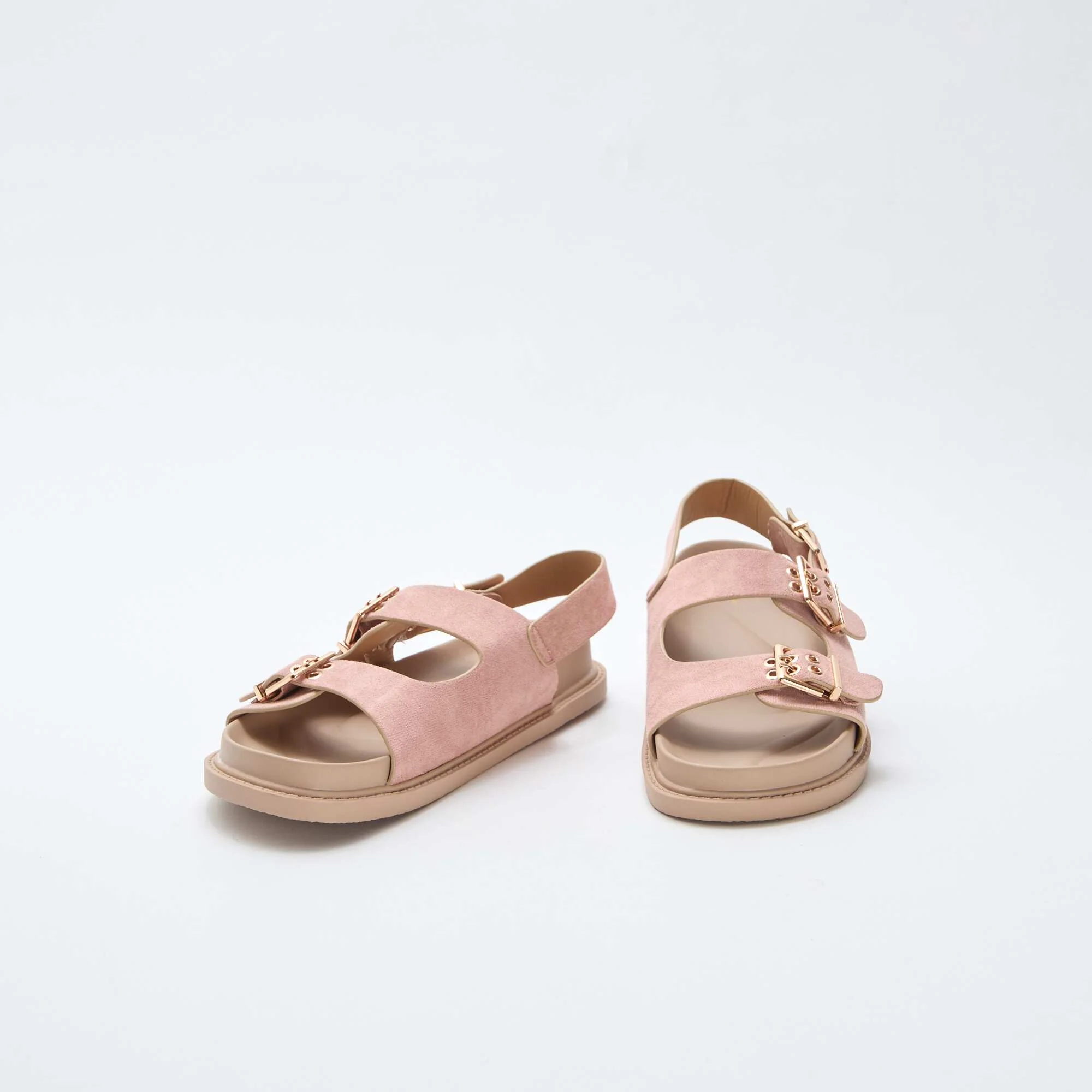 Faux Suede Mules with Adjustable Back Strap BROWN - Image 5