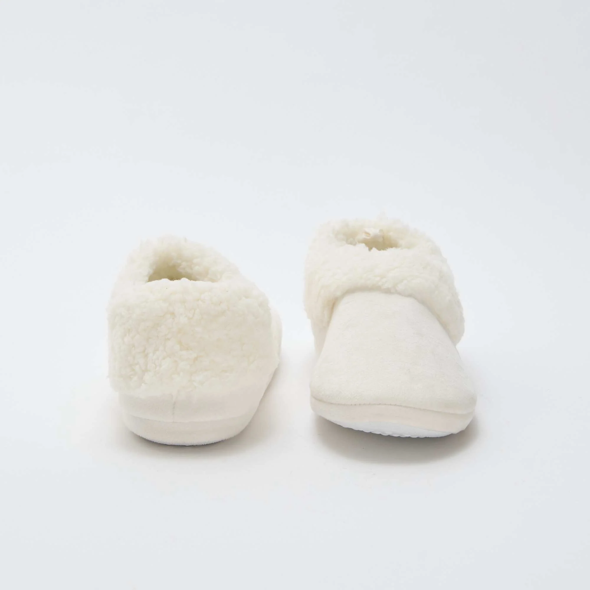 Faux Suede Slippers BEIGE - Image 3