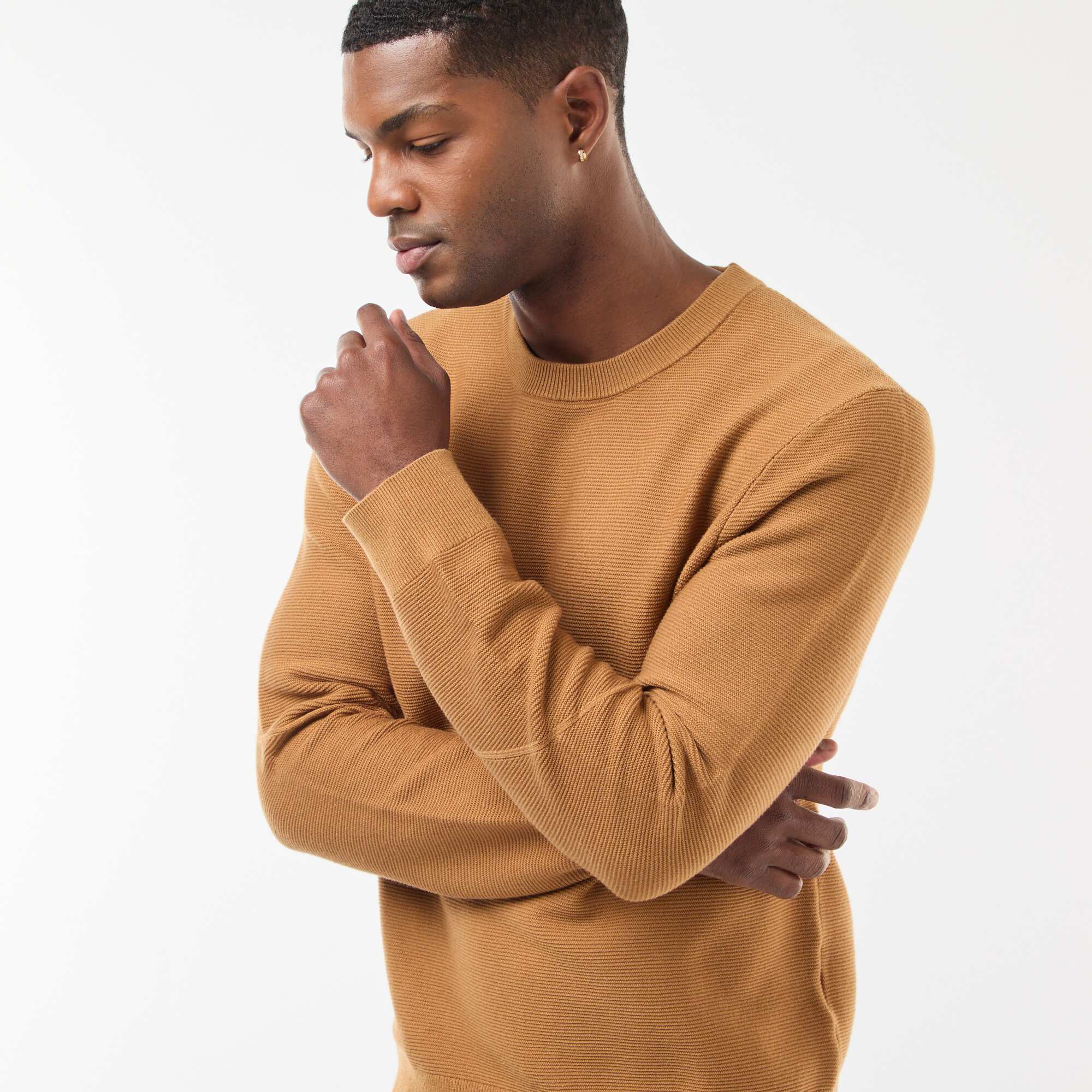 Fine Gauge Crew Neck Sweater BEIGE - Image 4