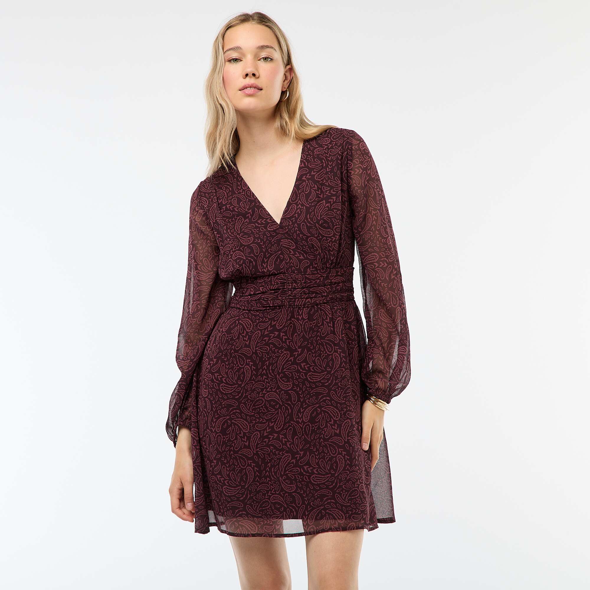 Fitted crêpe knit dress PINK - Image 2