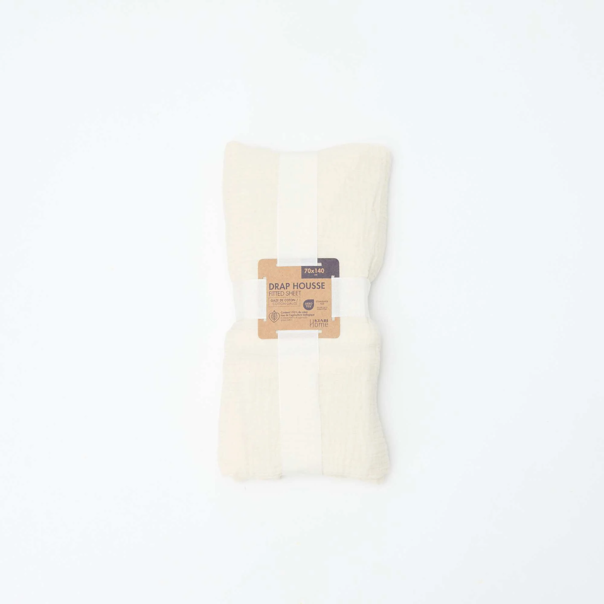 Fitted Crib Sheet (70x140) in Double Cotton Gauze - Kiabi Home WHITE