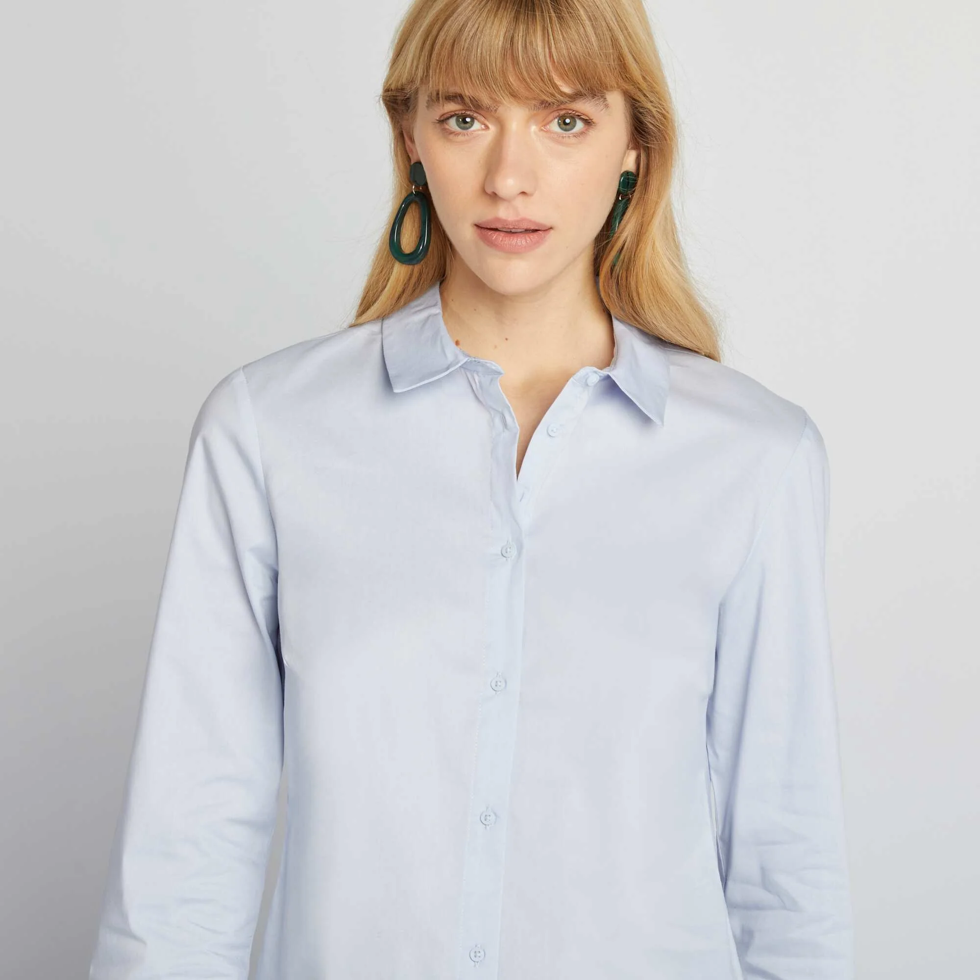 Fitted shirt with cutaway collar BLUE - Image 5