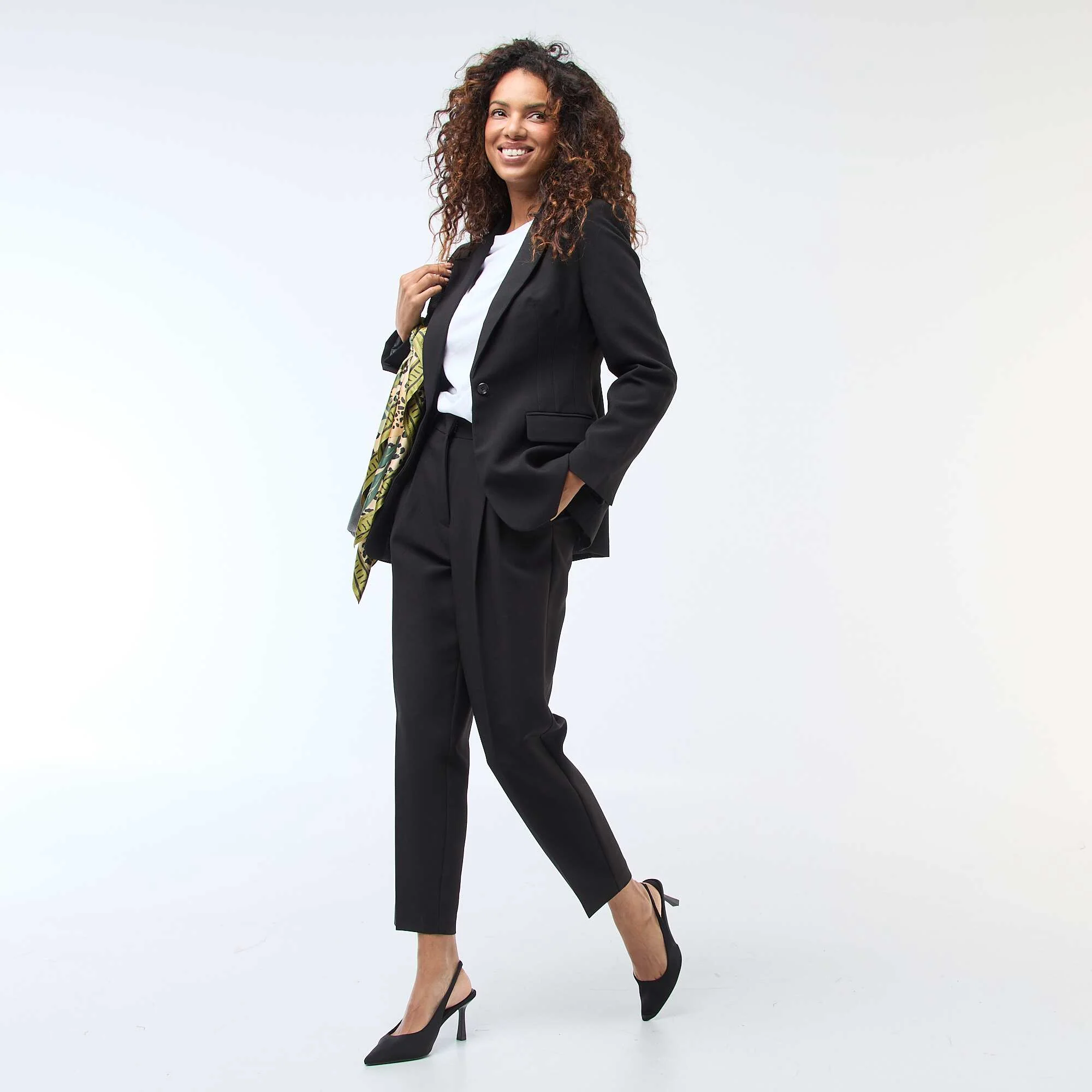 Fitted Single-Button Blazer BLACK - Image 2