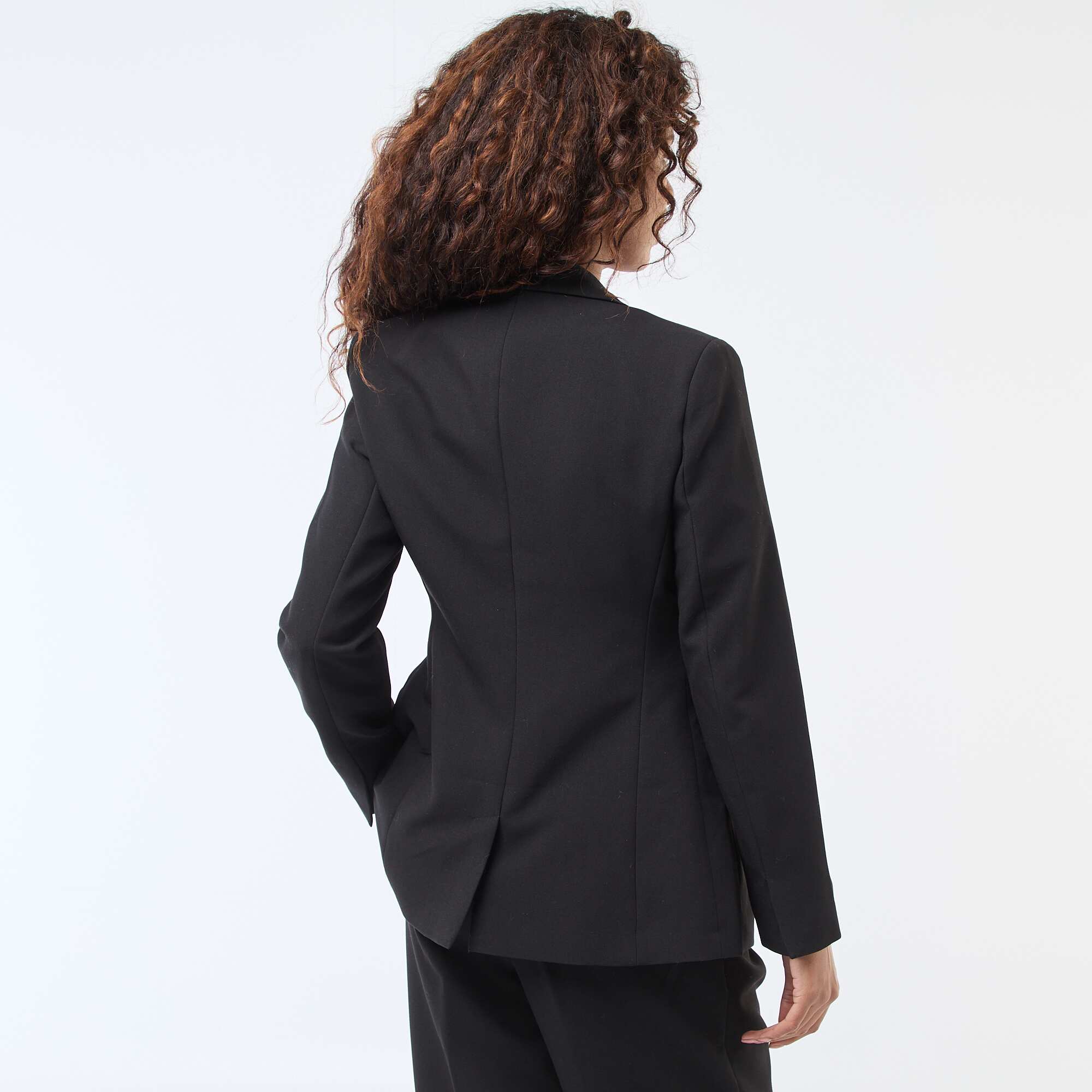 Fitted Single-Button Blazer BLACK - Image 4