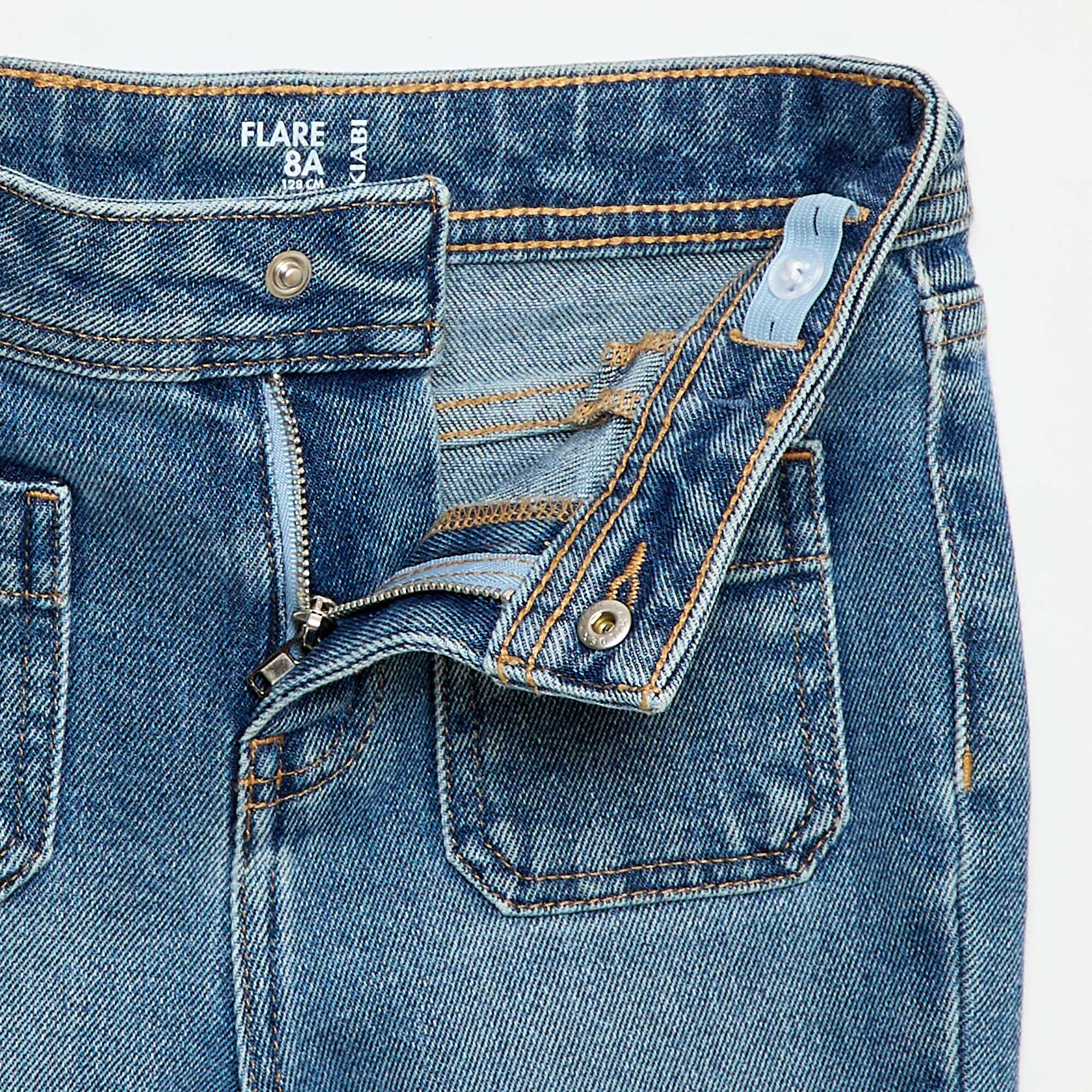 Flared/bootcut jeans with patch pockets BLUE - Image 4