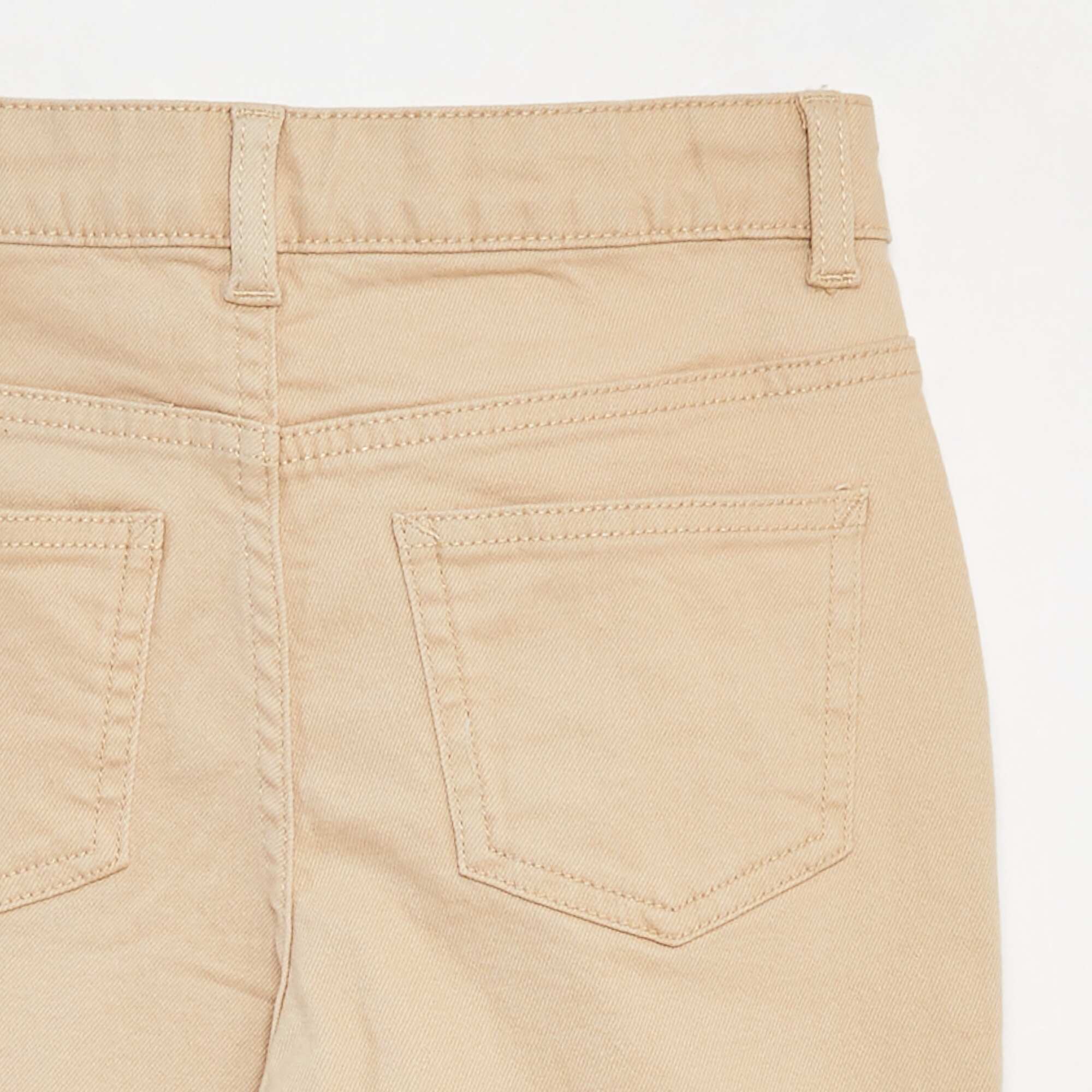 Flared twill trousers with adjustable waist BEIGE - Image 4