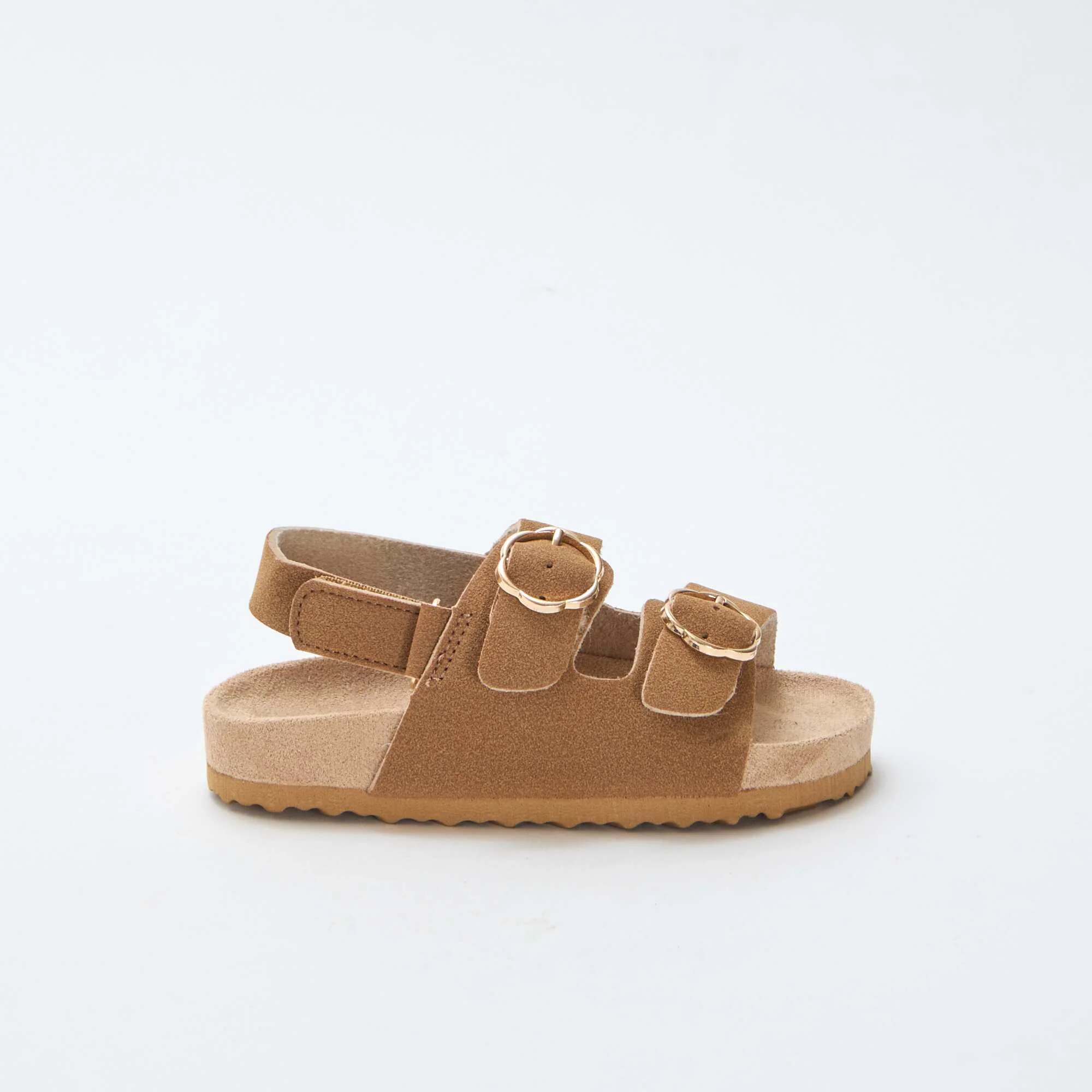 Flat Sandals with Adjustable Hook-and-Loop Ankle Strap BROWN - Image 2