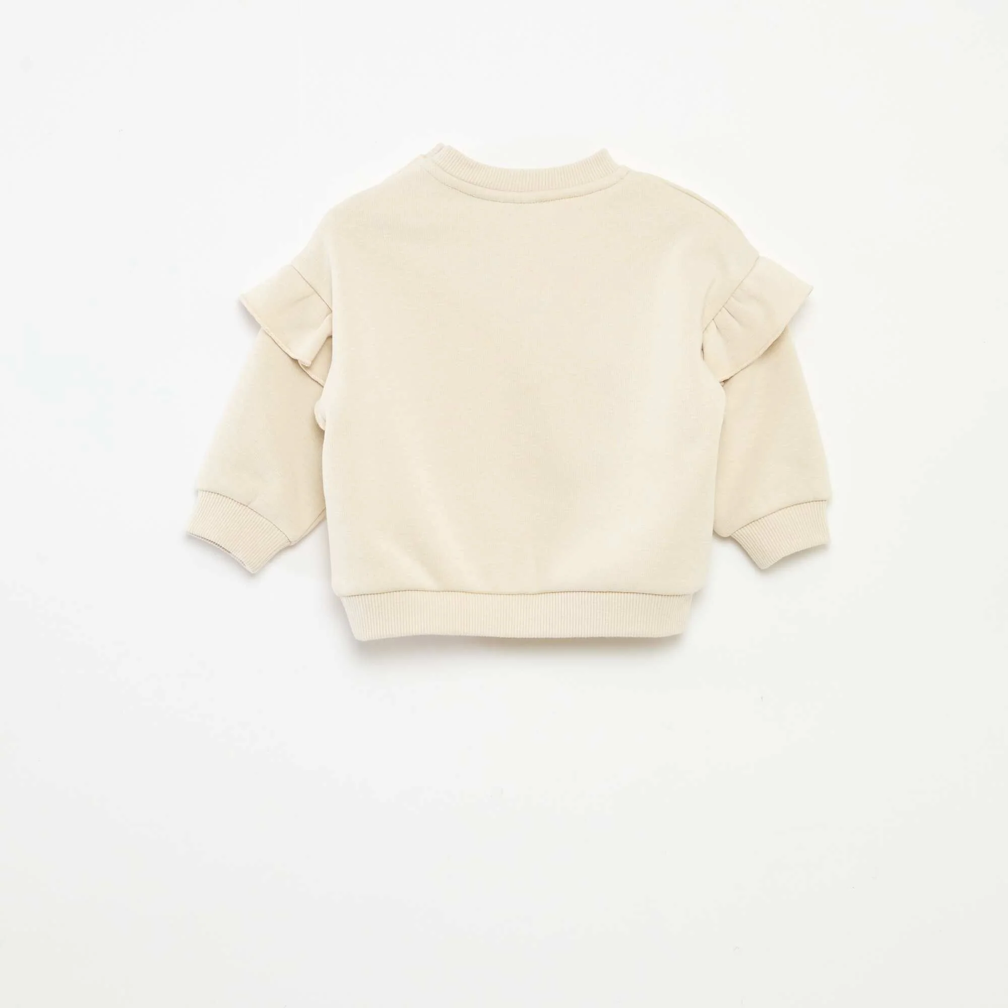 Fleece 'Disney' 'Minnie' Sweatshirt with Ruffles WHITE - Image 3