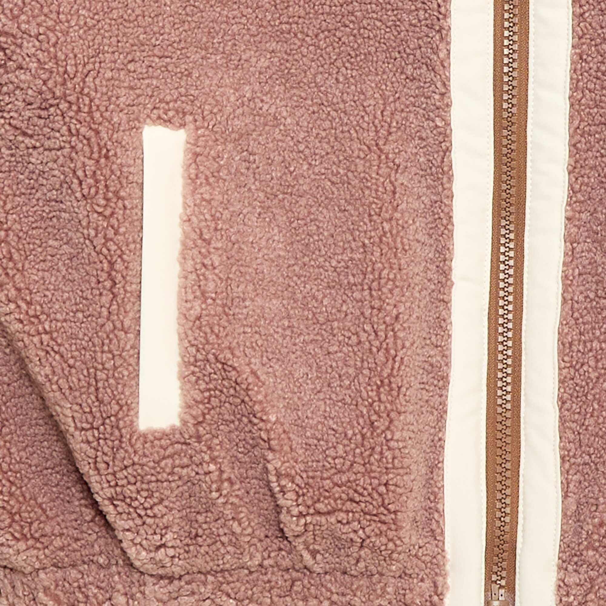 Fleece Effect Zip-Up Cardigan BROWN - Image 3