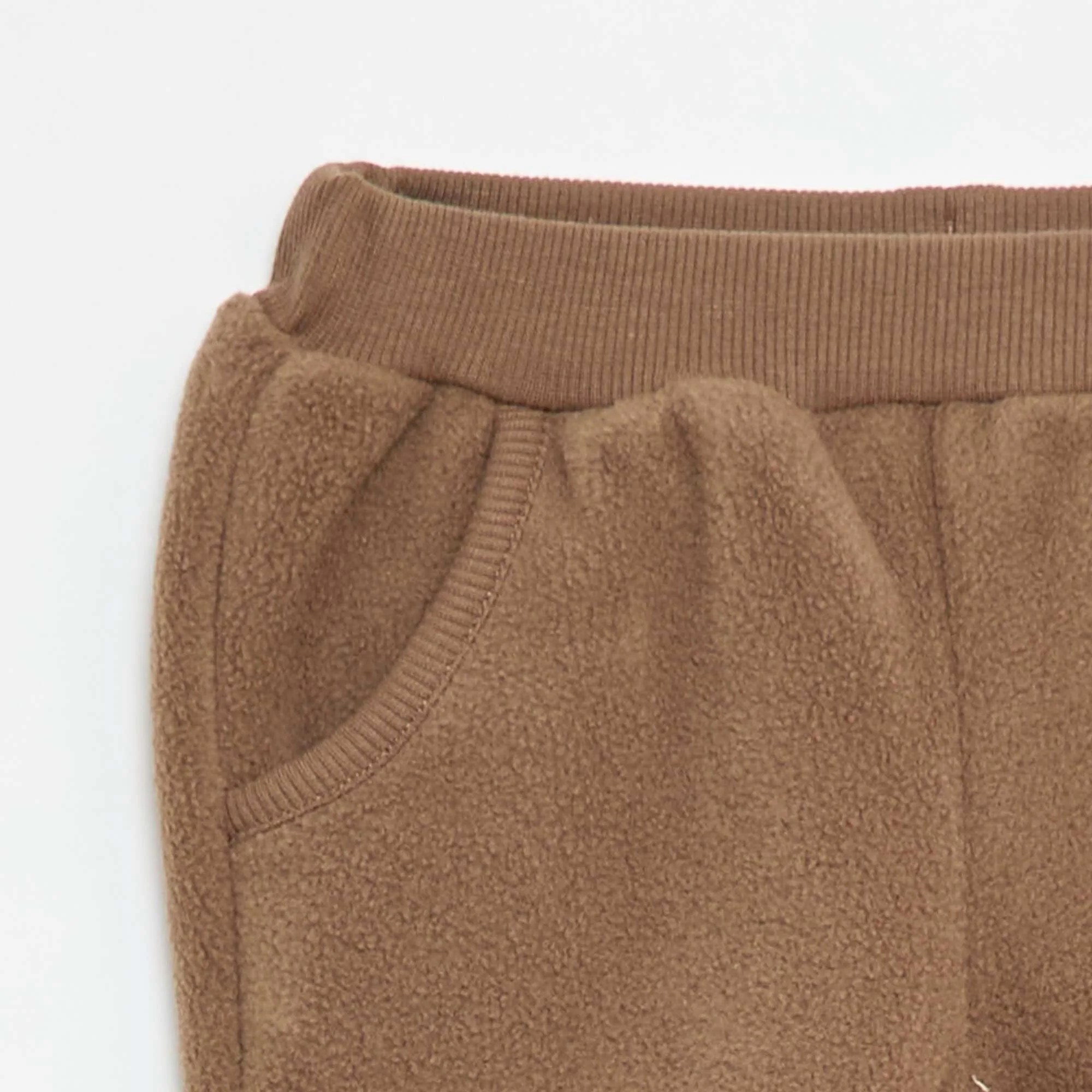 Fleece Jogger Pants BROWN - Image 3