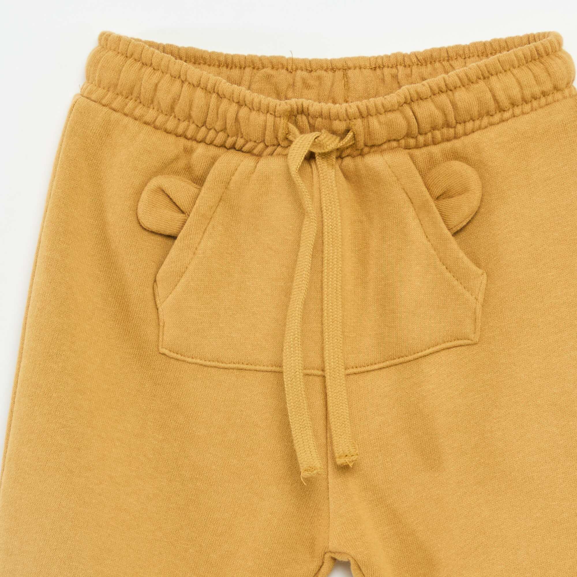 Fleece Joggers with Kangaroo Pocket and Novelty Ears BEIGE - Image 3