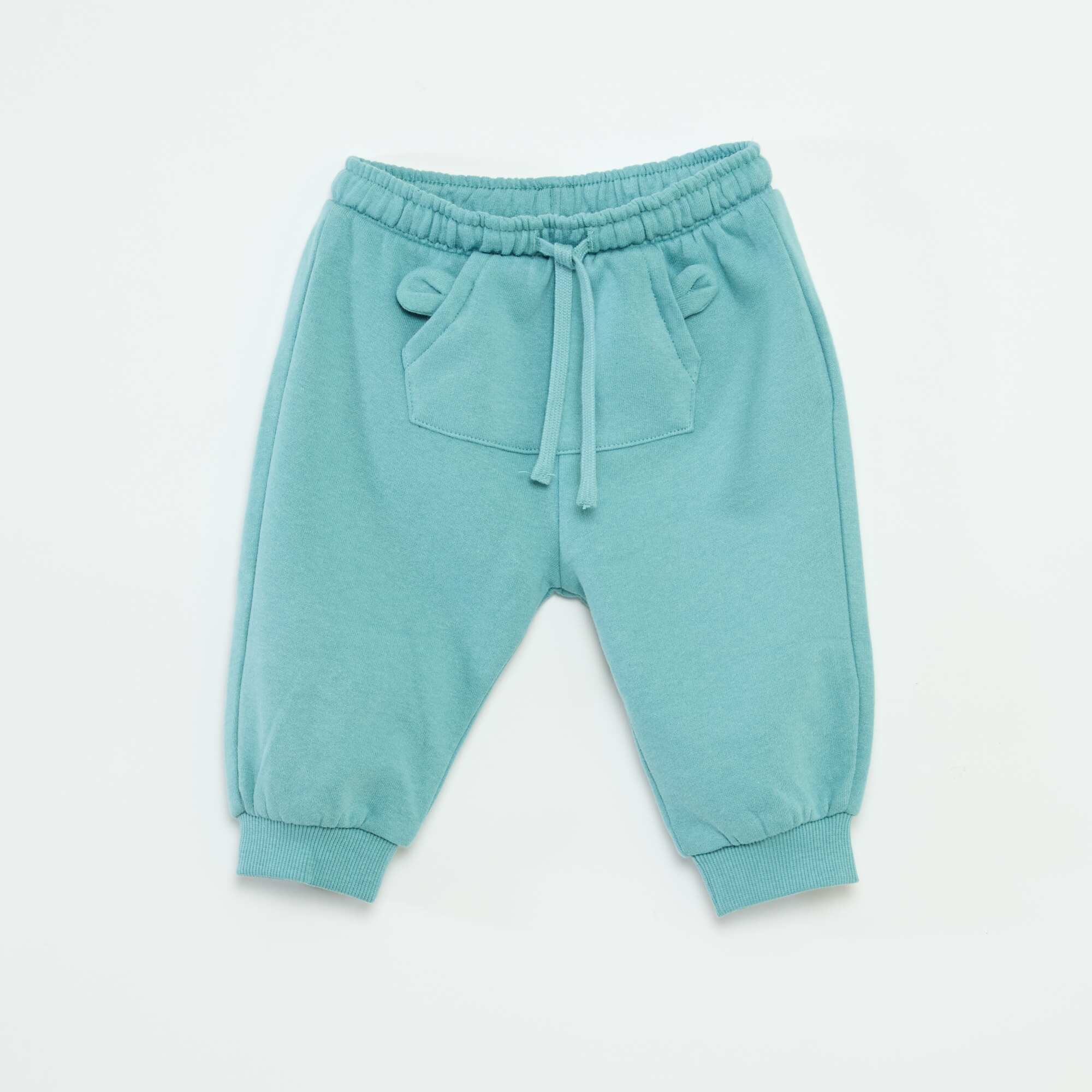 Fleece Joggers with Kangaroo Pocket and Novelty Ears BLUE