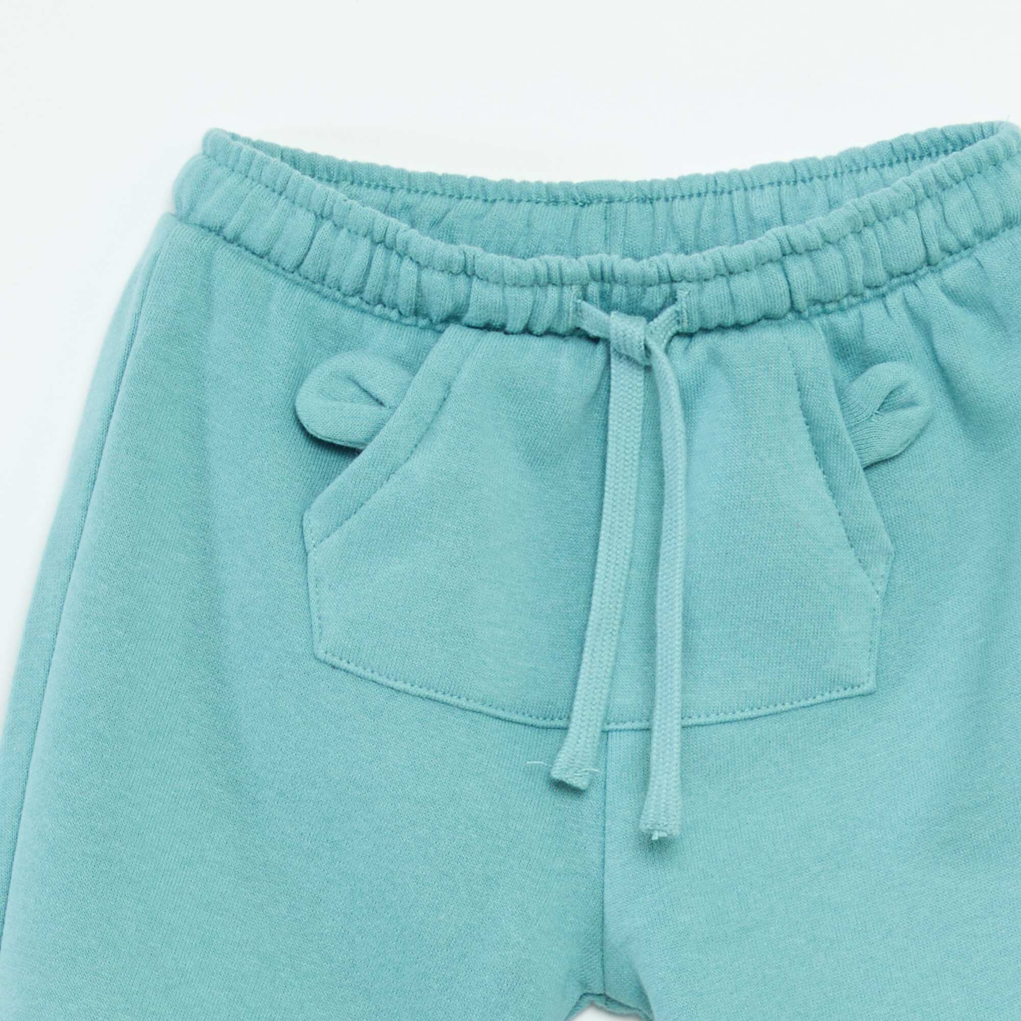 Fleece Joggers with Kangaroo Pocket and Novelty Ears BLUE - Image 3