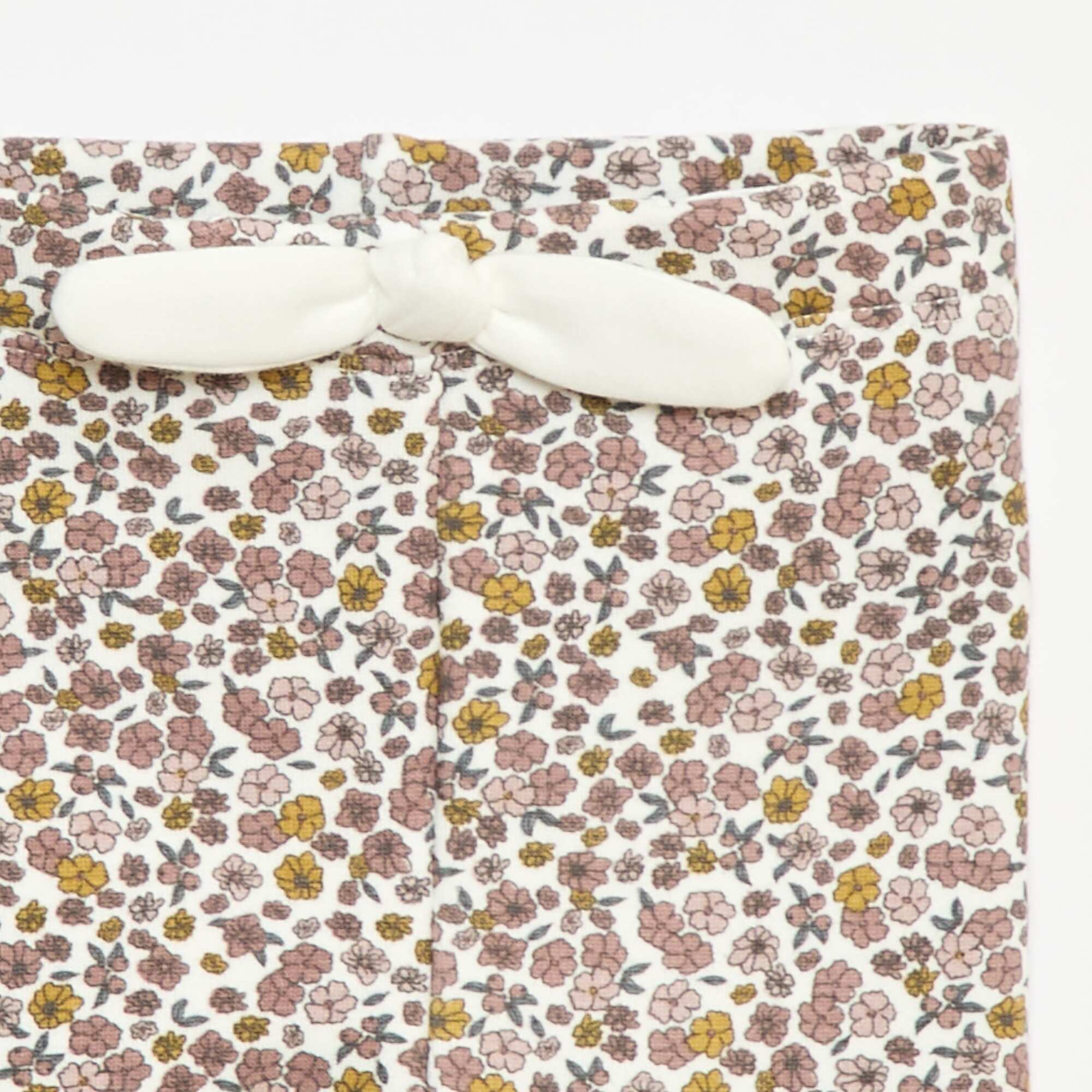 Fleece-lined Leggings with Bow WHITE - Image 2