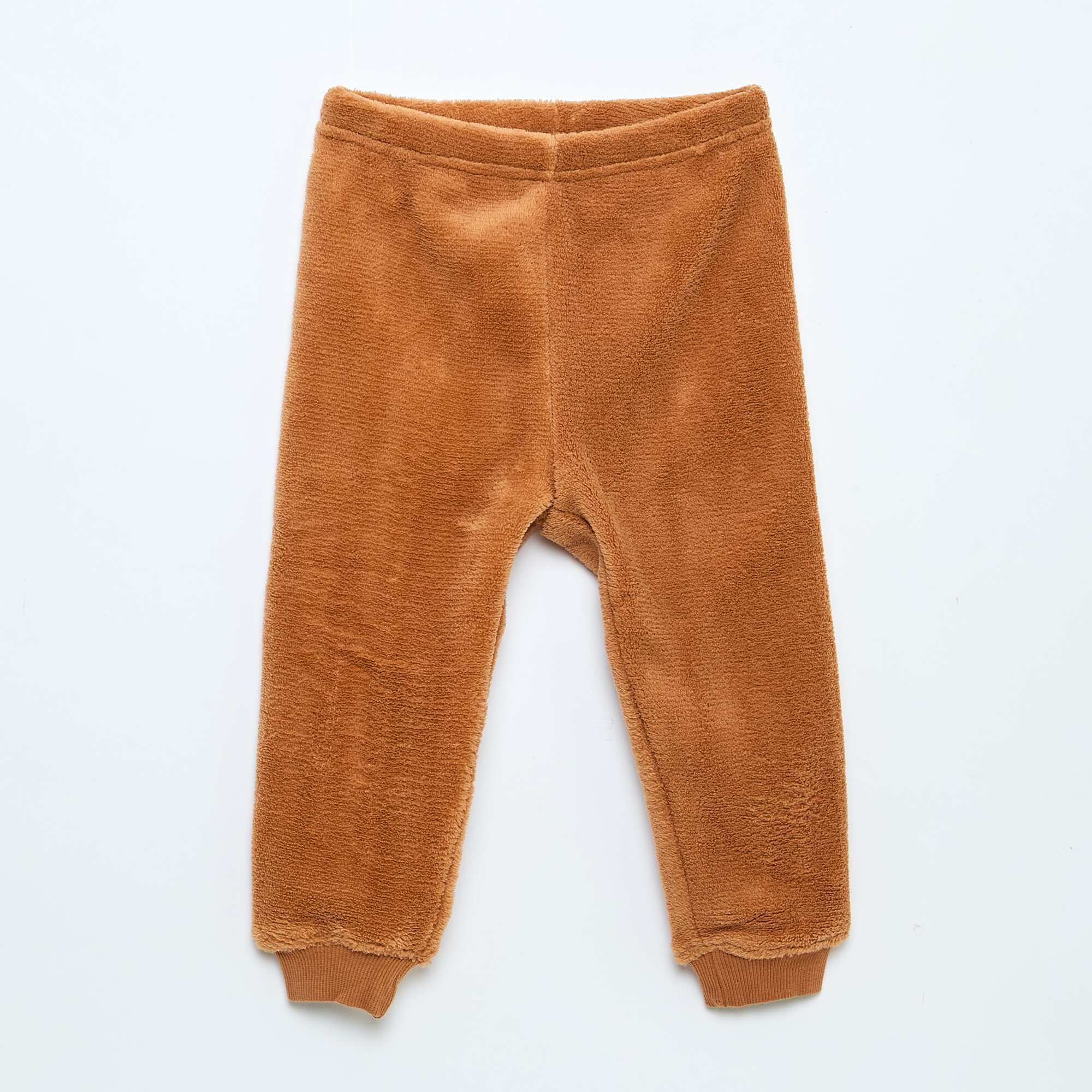 Fleece Long Pajama Set - 2 pieces BROWN - Image 5
