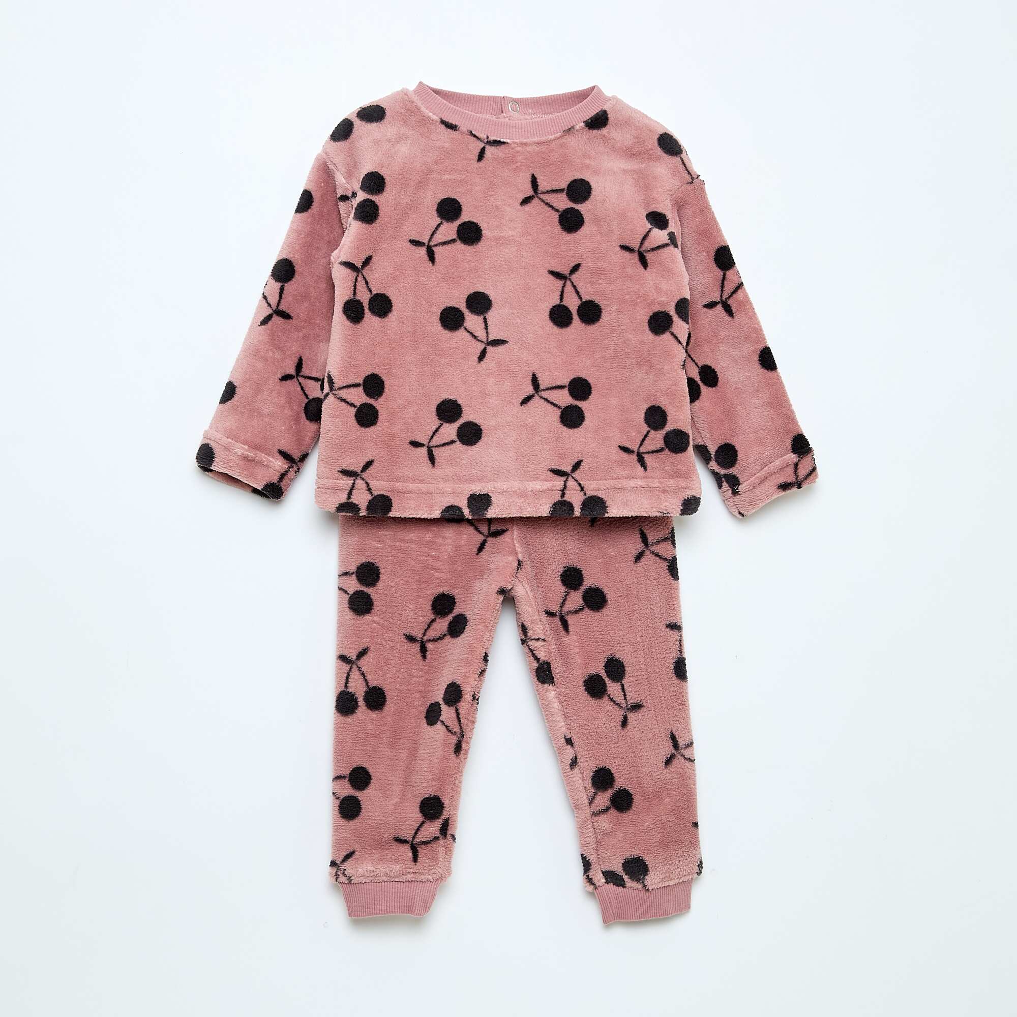 Fleece Long Pyjama Set - 2 pieces PINK