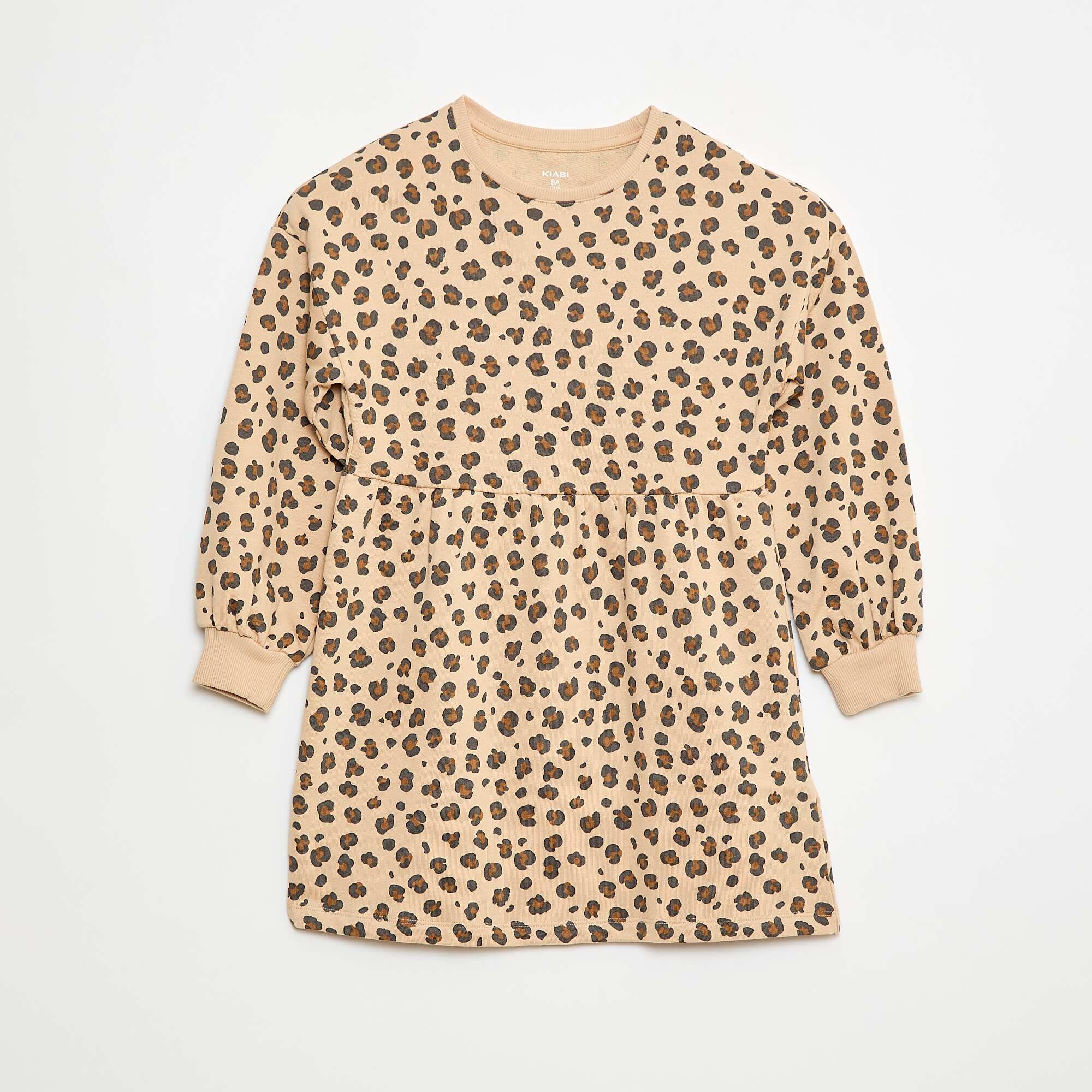 Fleece Motif Dress Unlined BEIGE