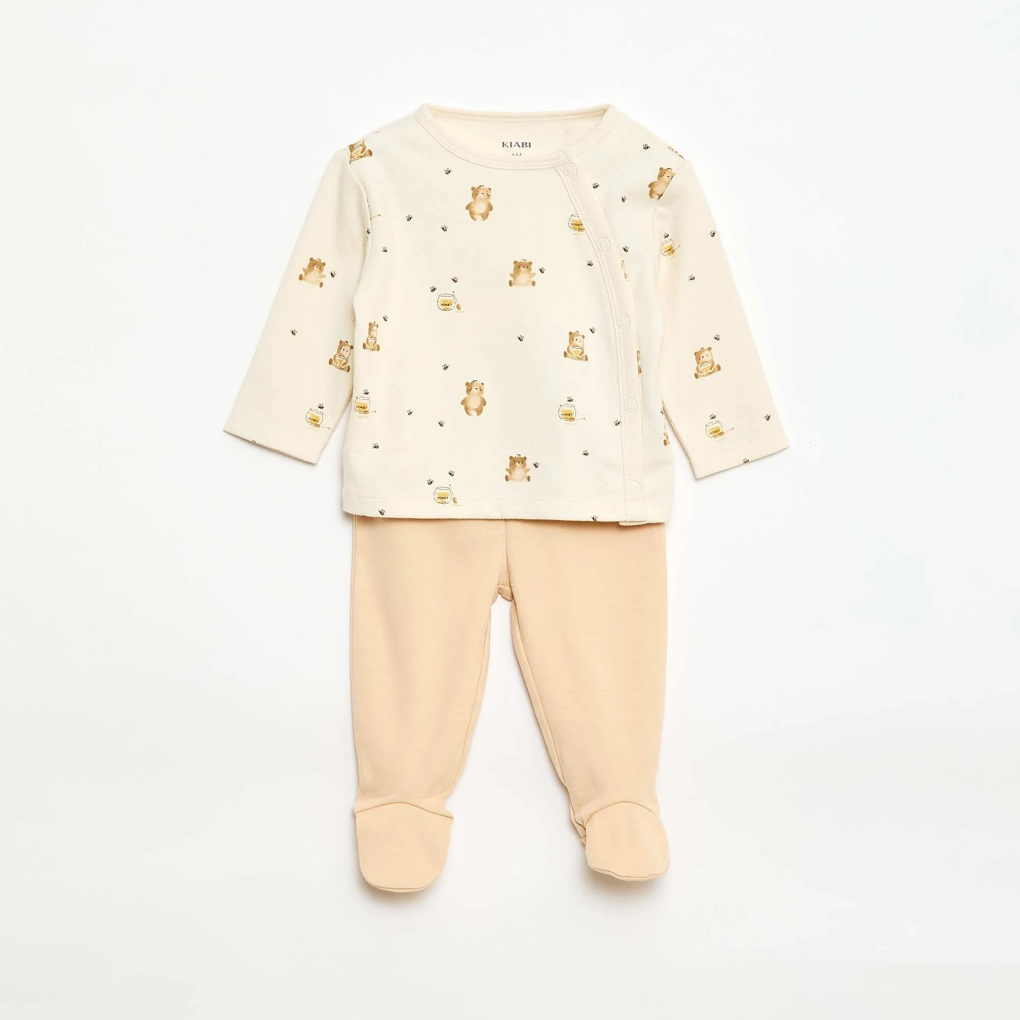 Fleece Pajama Set - 2 Pieces WHITE