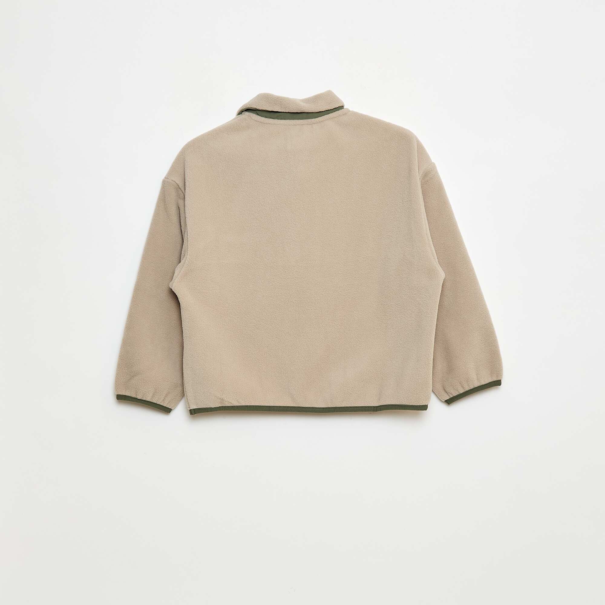 Fleece Sweatshirt with High Neck BEIGE - Image 4