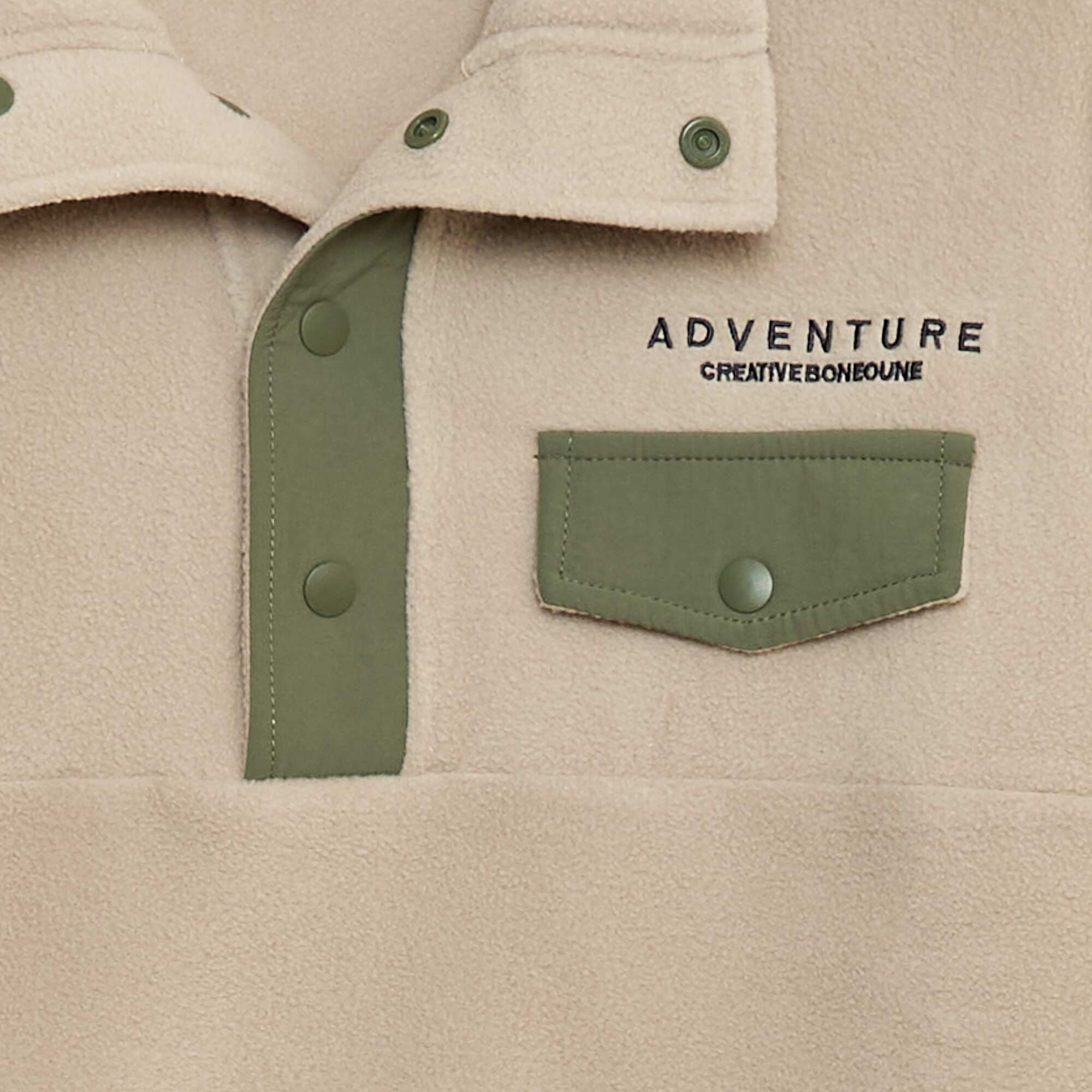 Fleece Sweatshirt with High Neck BEIGE - Image 6