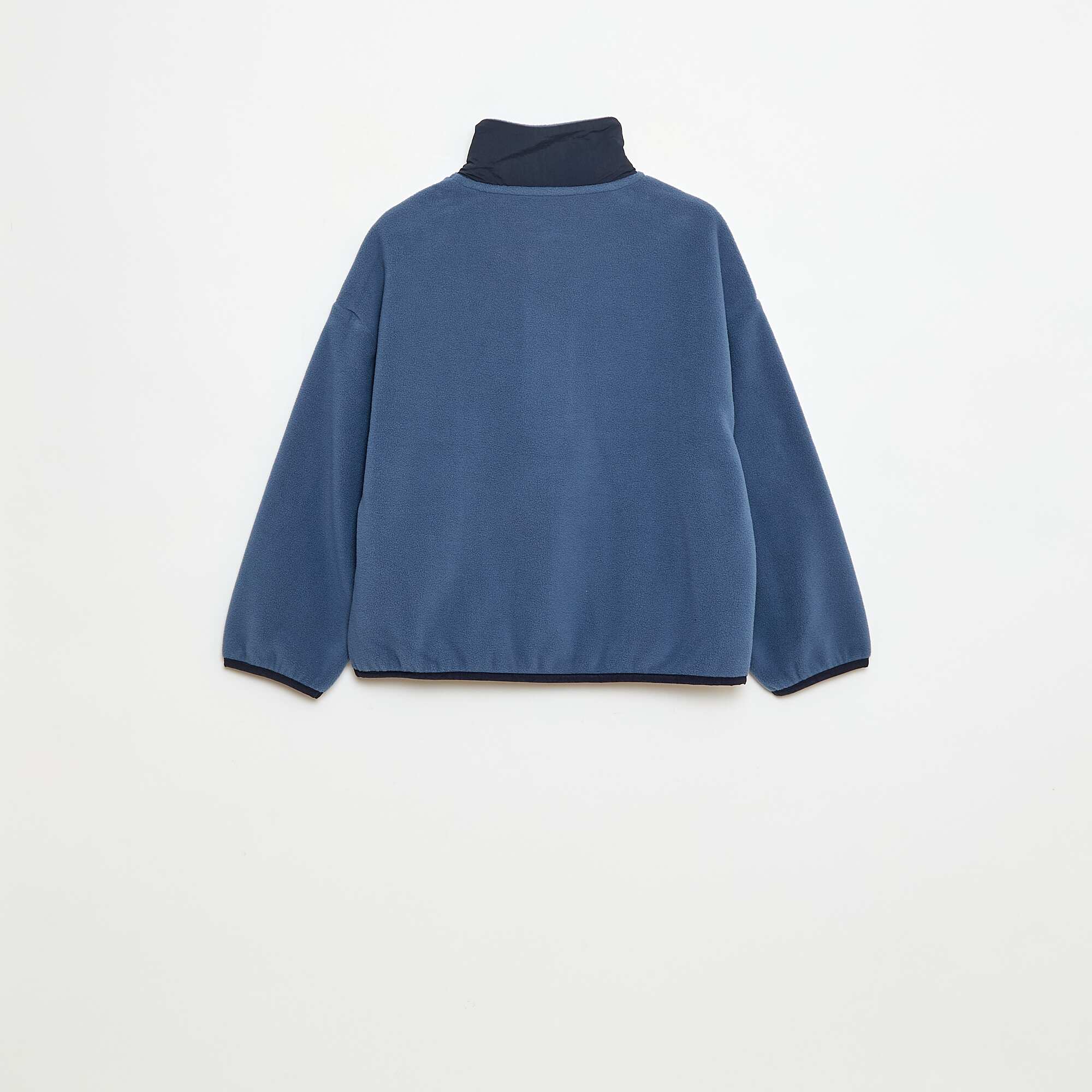 Fleece Sweatshirt with High Neck BLUE - Image 3
