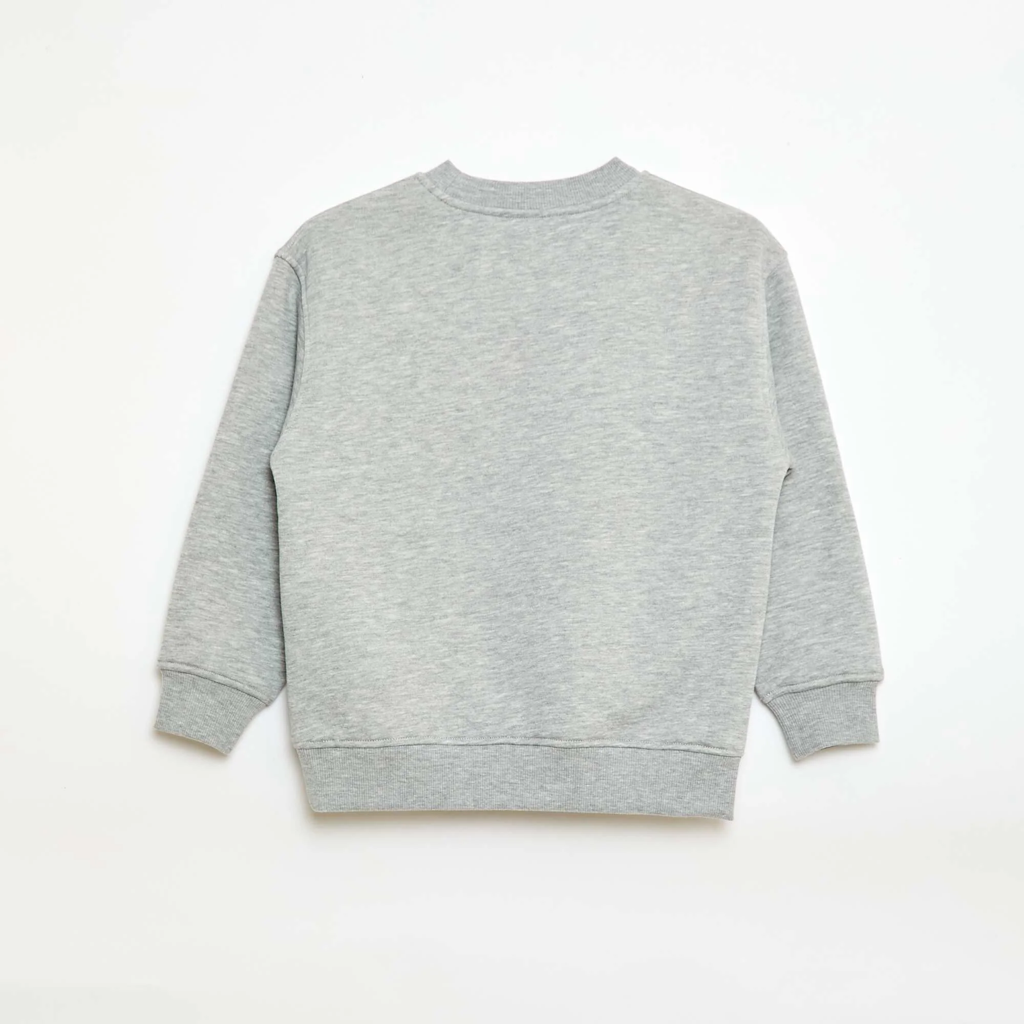 Fleece Sweatshirt with Velvet Print GREY - Image 3