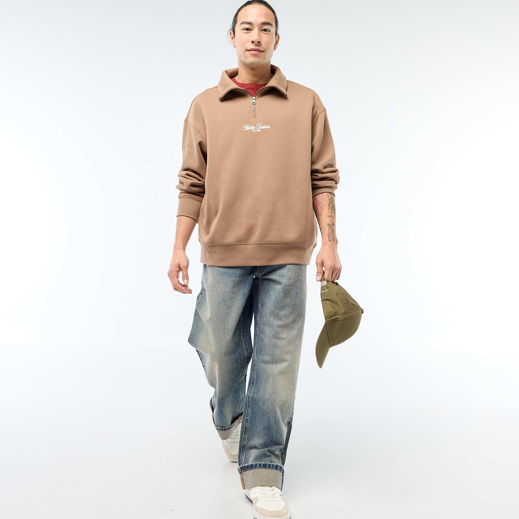 Fleece Trucker Sweatshirt BROWN - Image 2