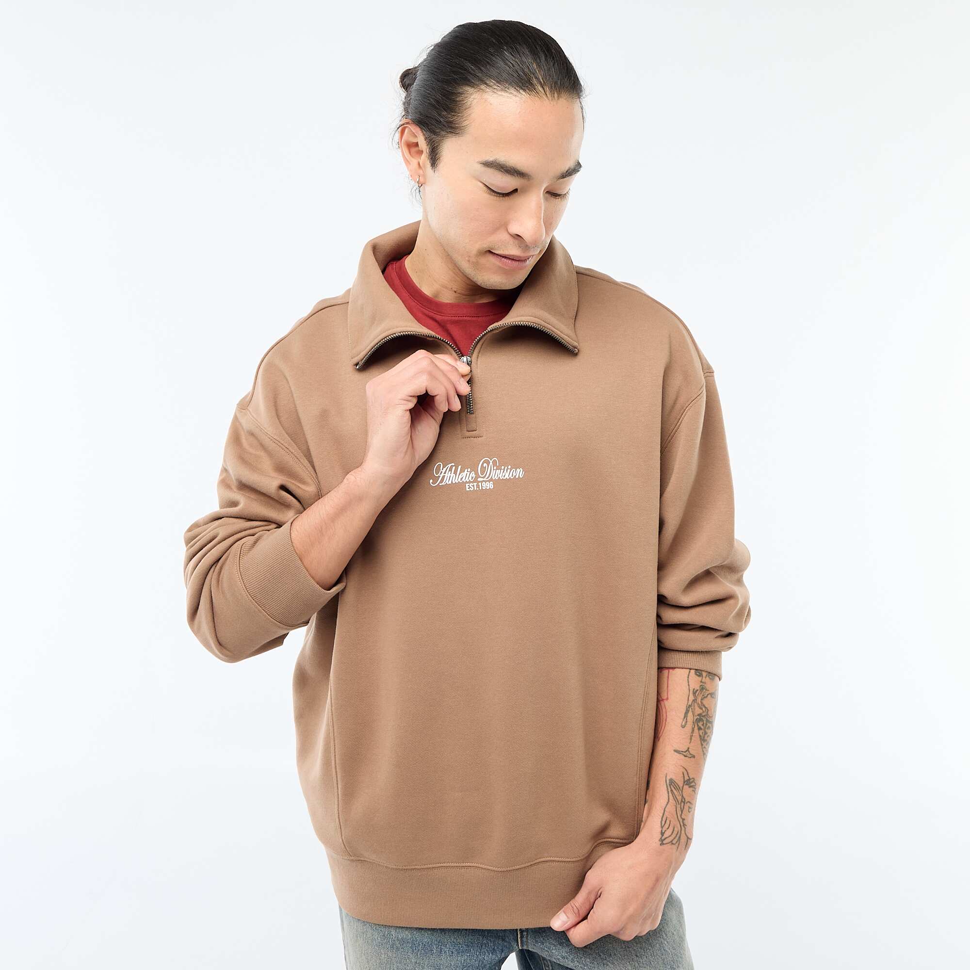 Fleece Trucker Sweatshirt BROWN - Image 3