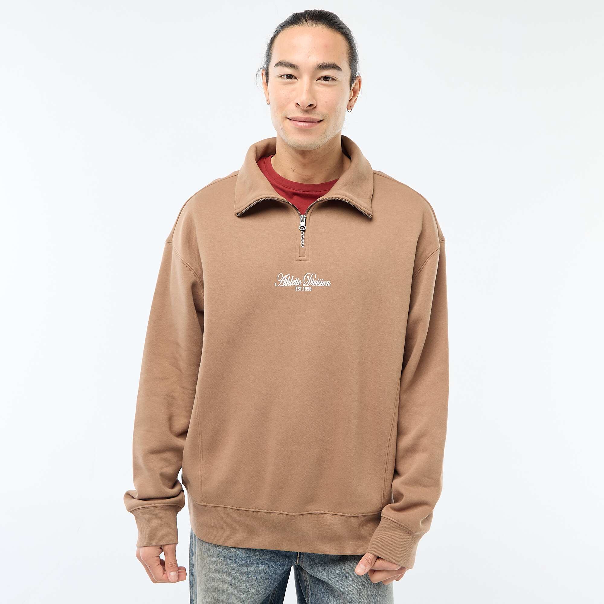 Fleece Trucker Sweatshirt BROWN - Image 5