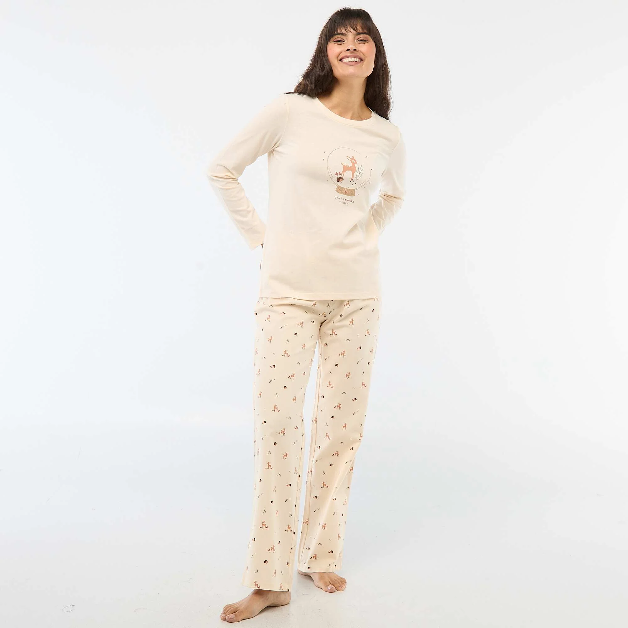 Fleece Zip-Up Sweatshirt + Long Pajama Set - 3 Piece PINK - Image 3