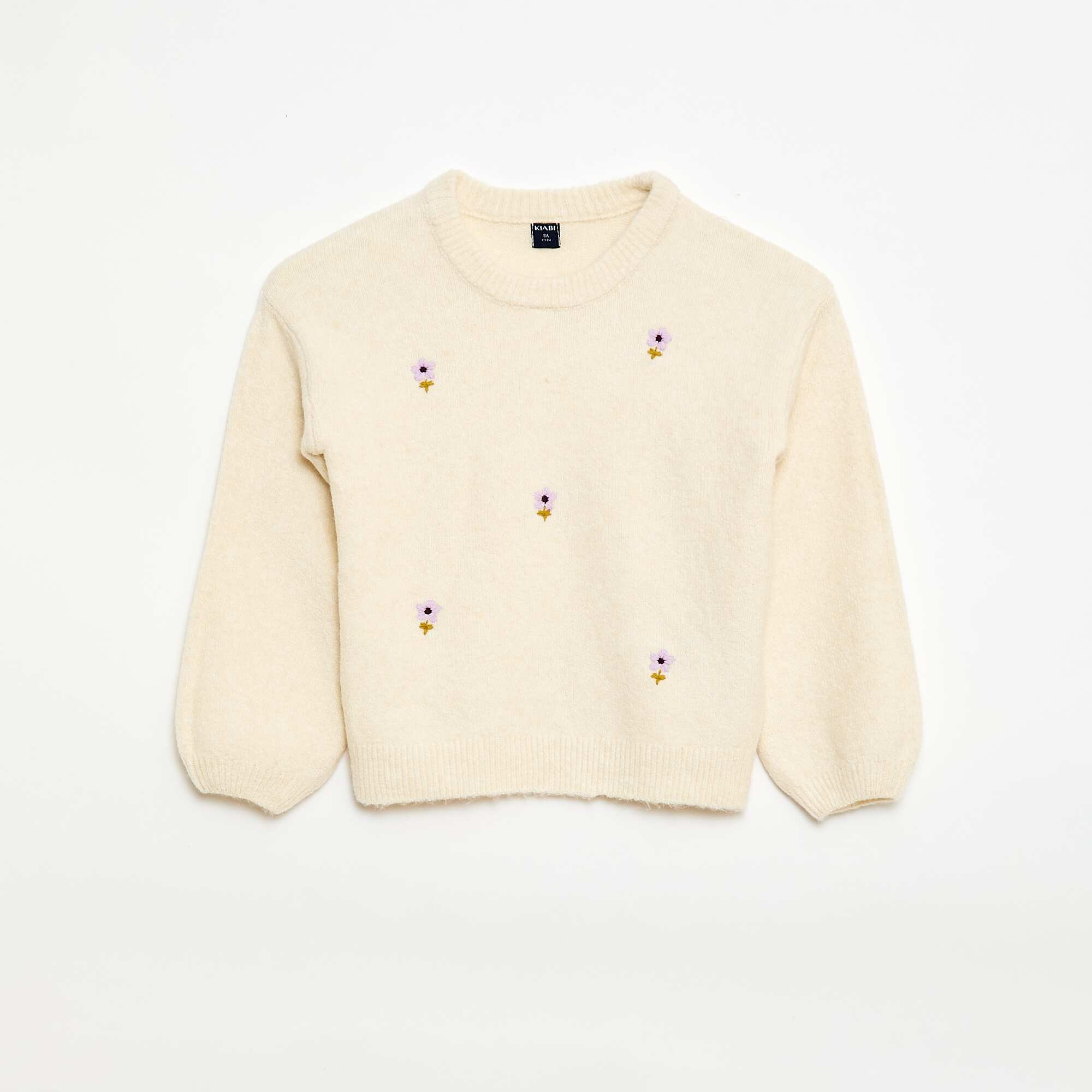 Floral Embroidered Sweater WHITE