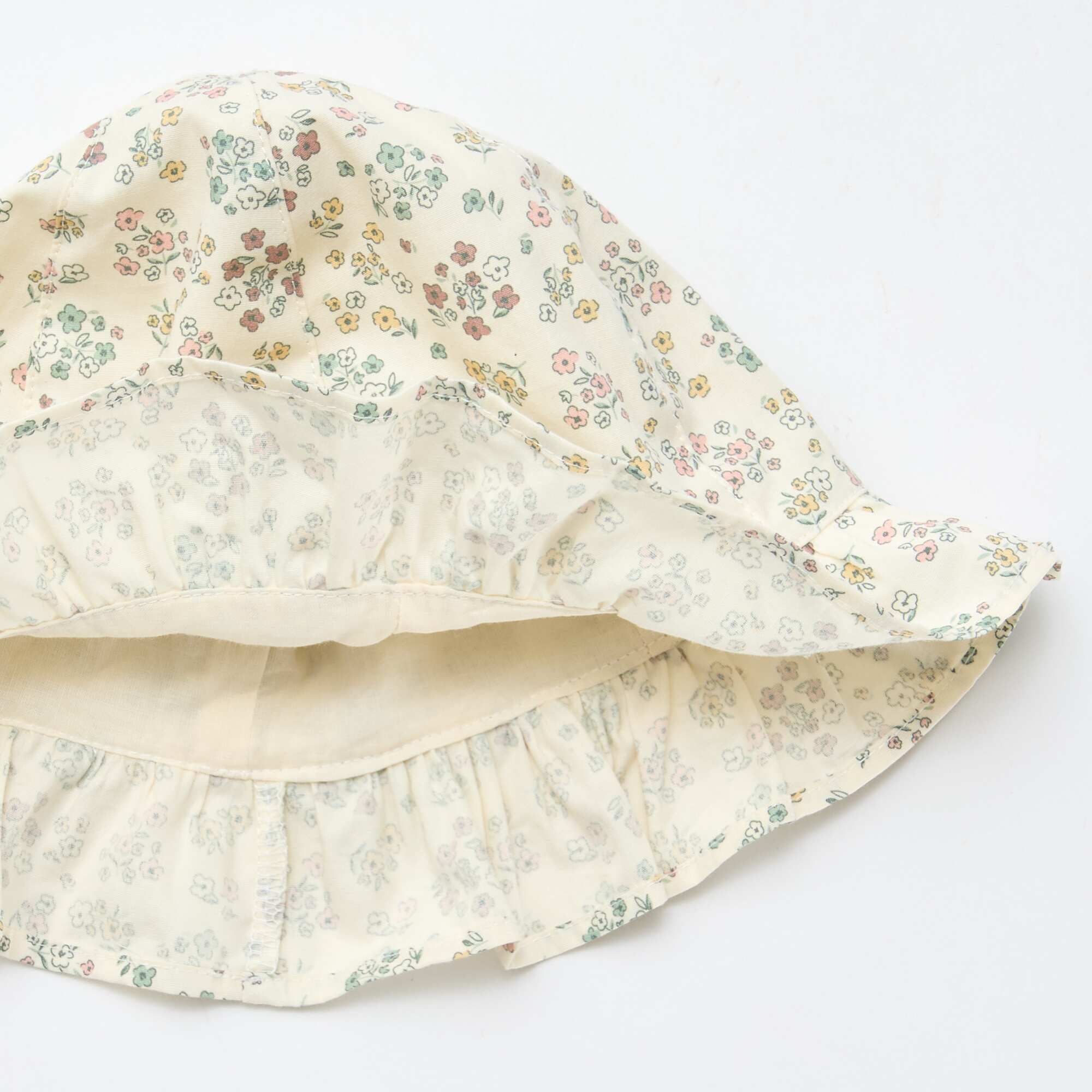 Floral Print Bucket Hat WHITE - Image 4