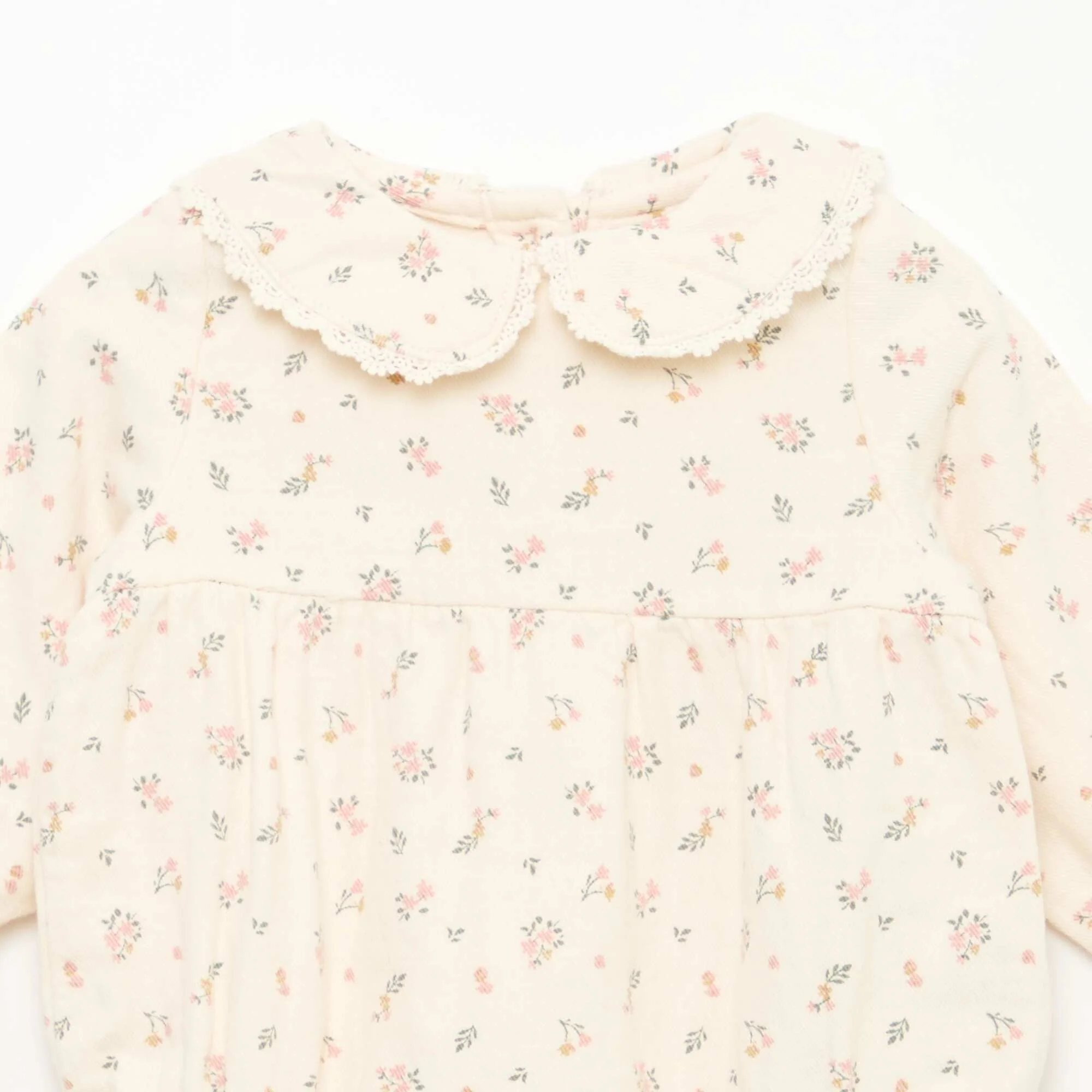 Floral Romper and Tights Set WHITE - Image 2
