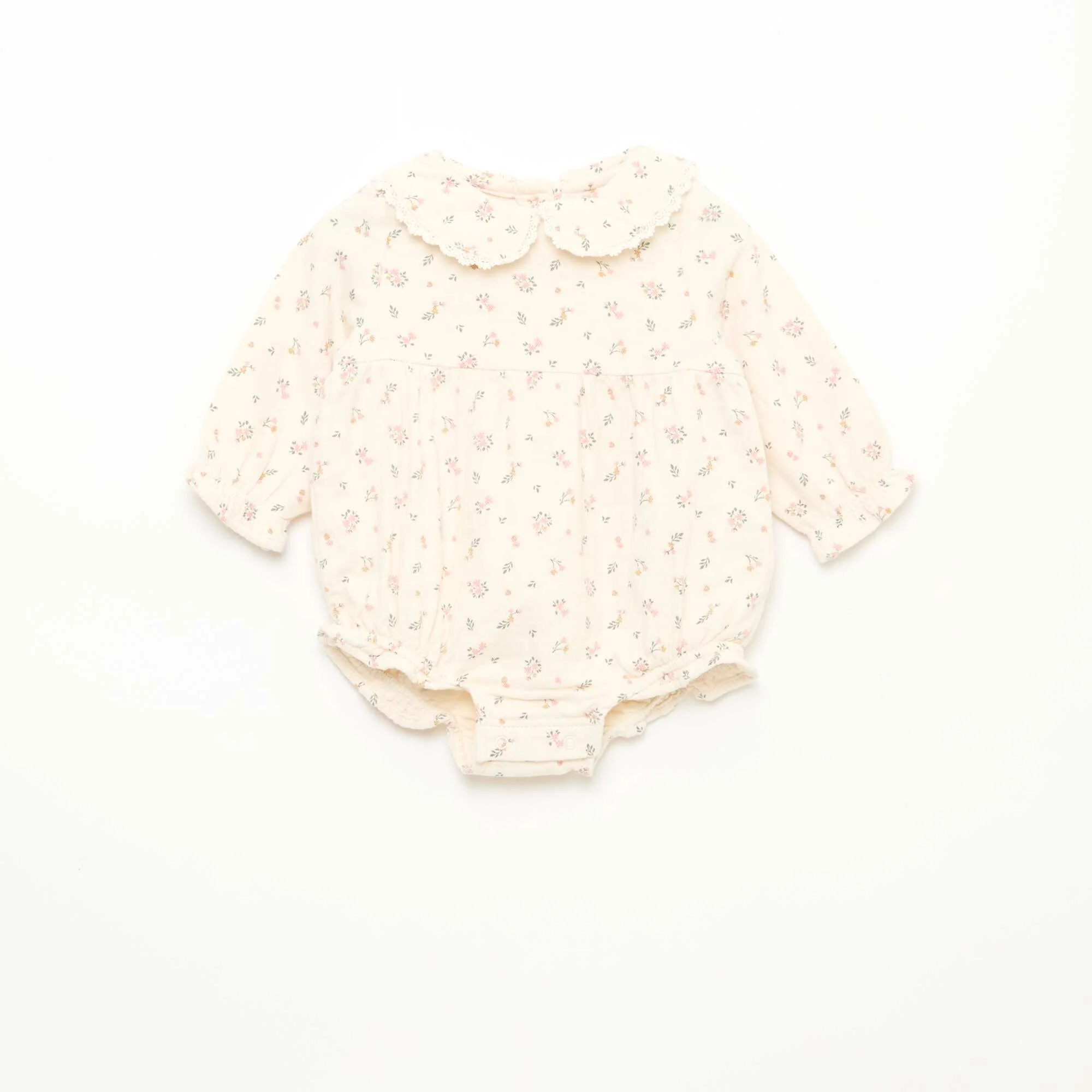 Floral Romper and Tights Set WHITE - Image 3