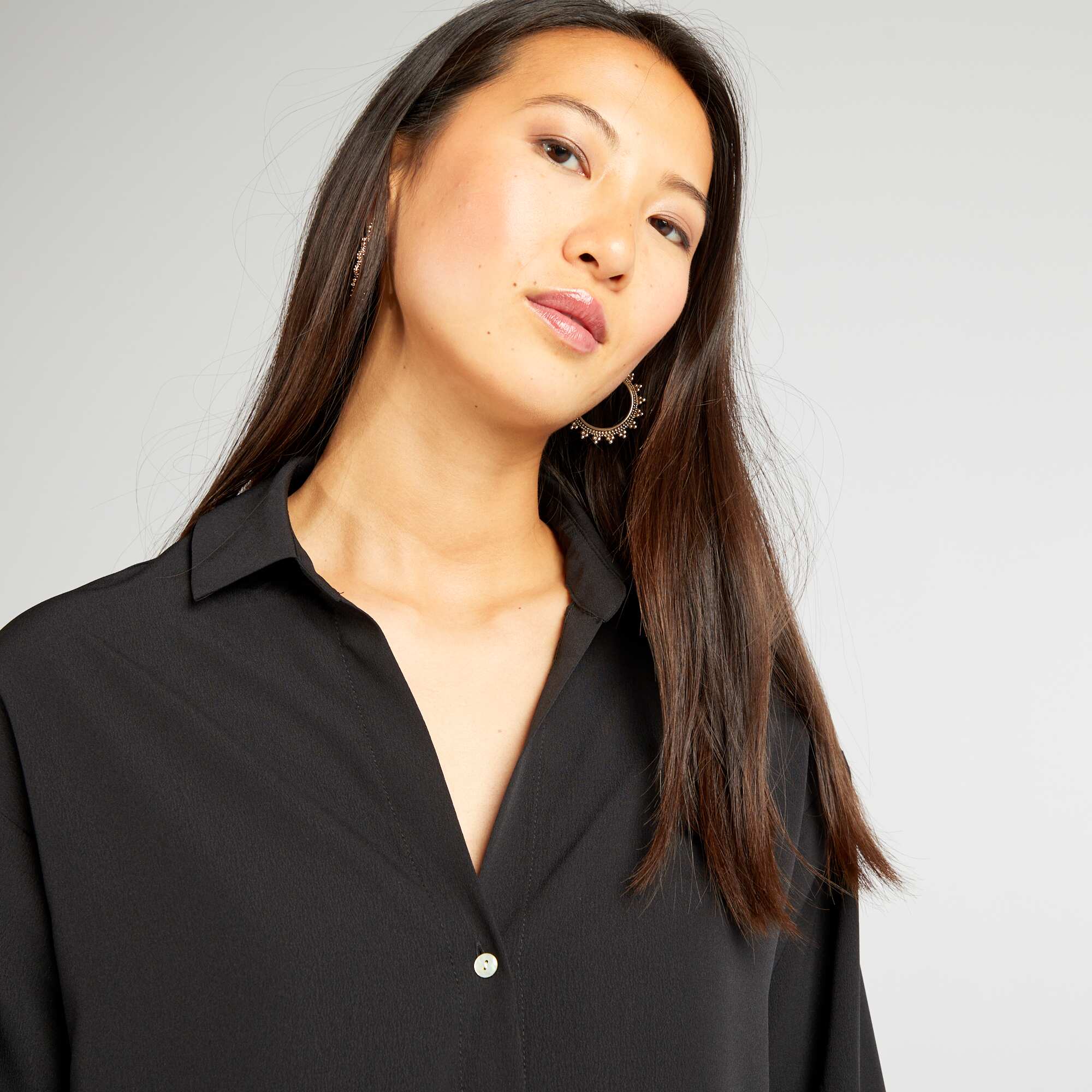 Flowing blouse black - Image 6