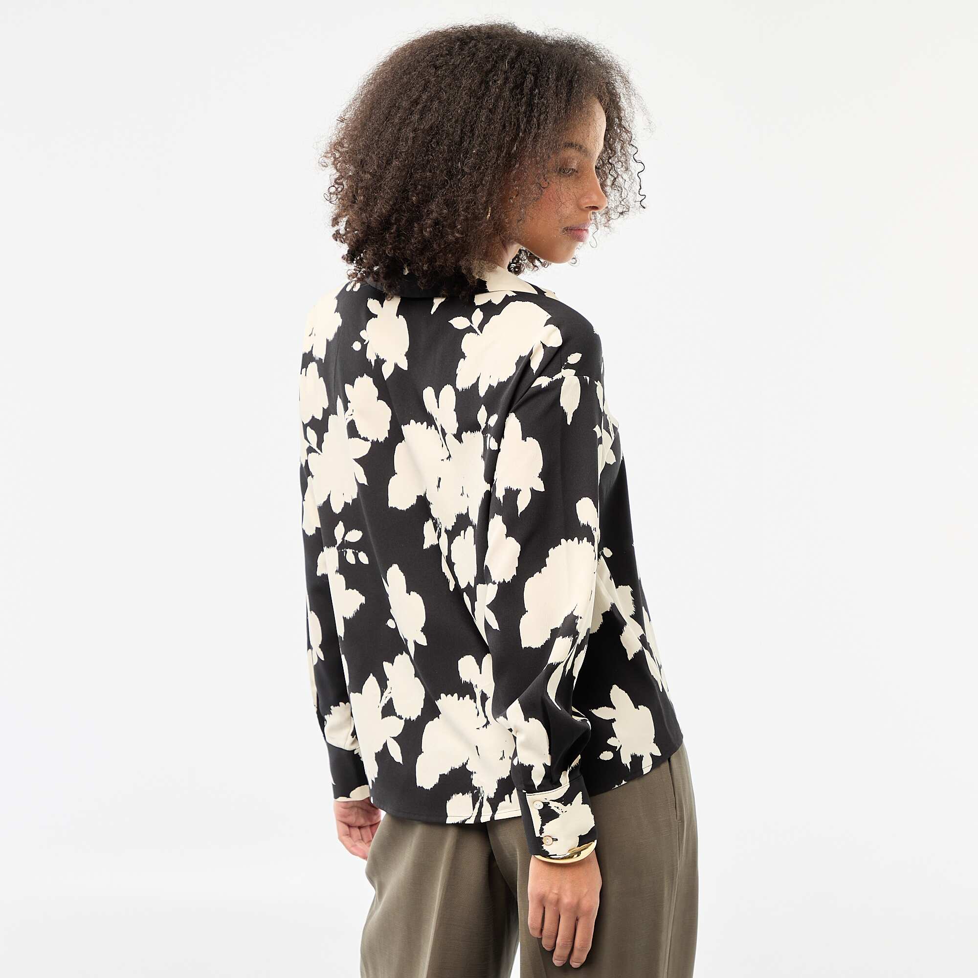 Flowing blouse BLACK - Image 4