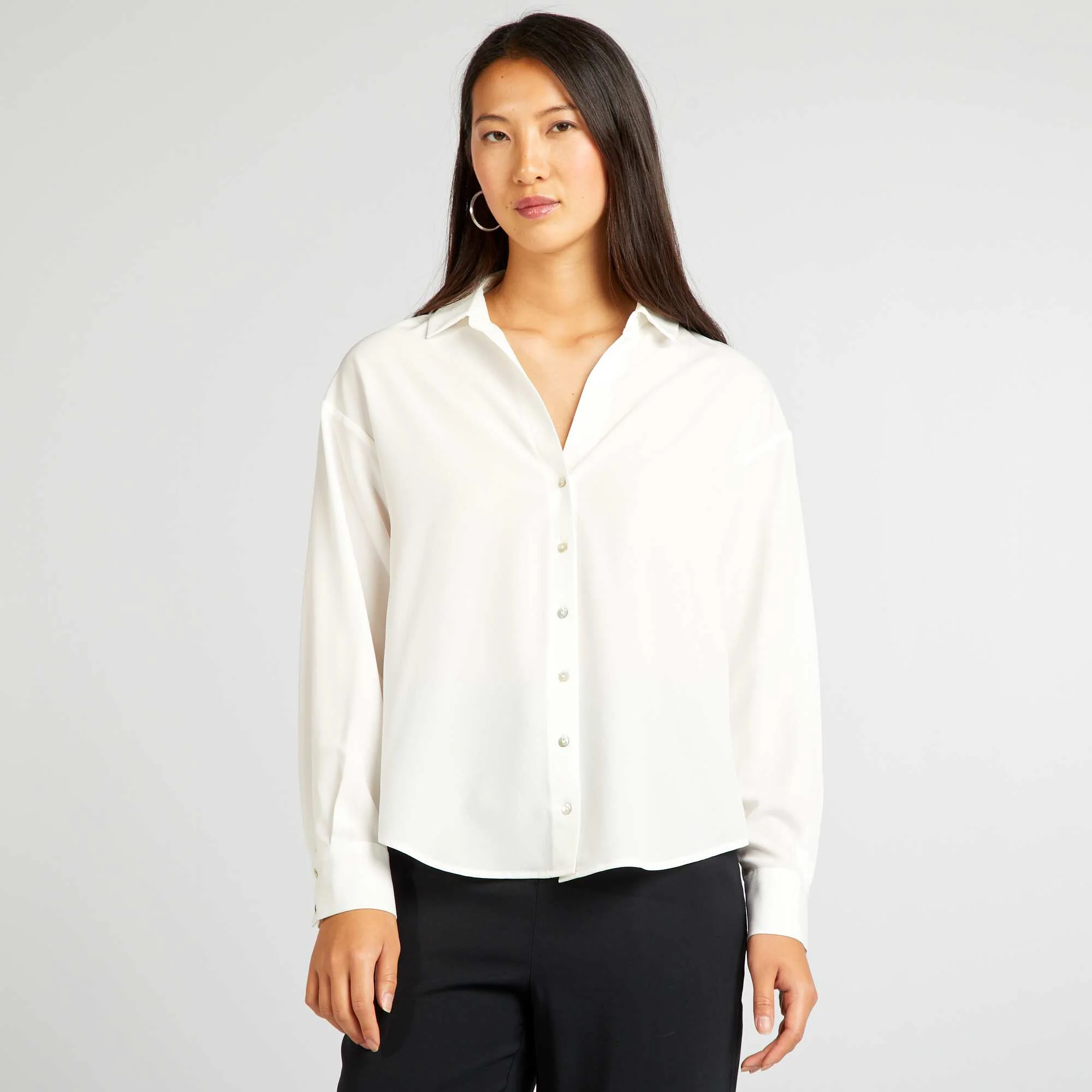 Flowing blouse WHITE - Image 4