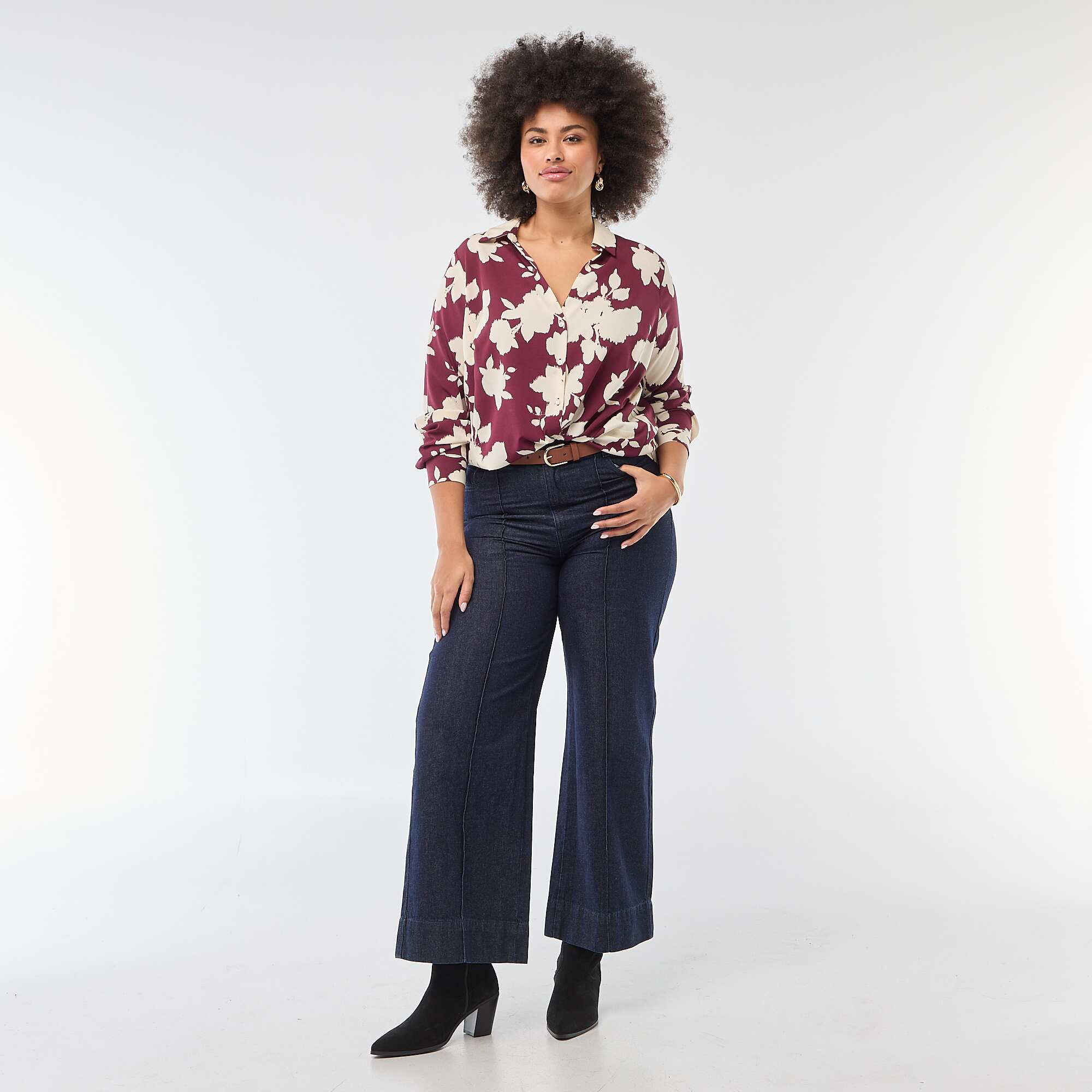 Flowing crepe knit blouse RED - Image 2
