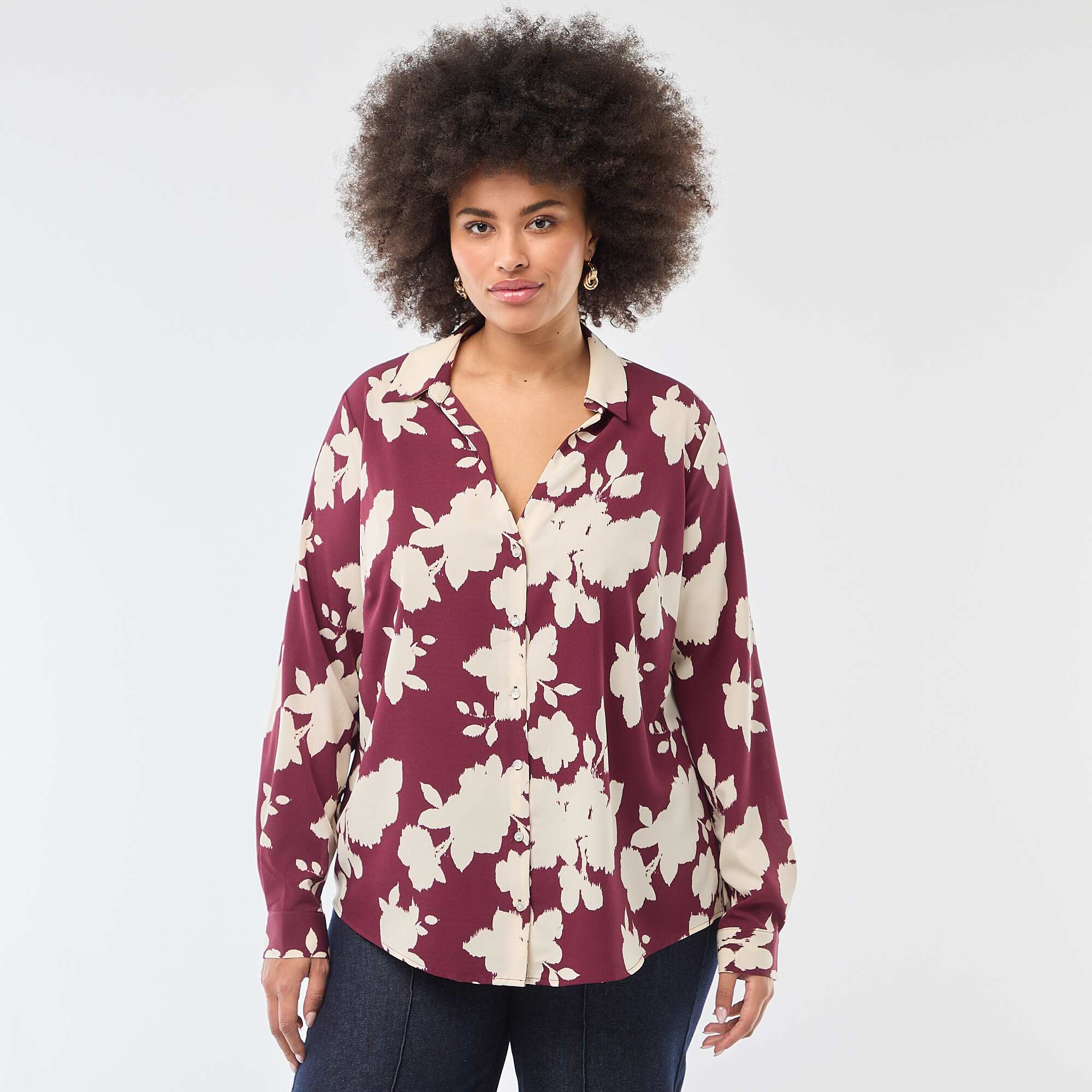 Flowing crepe knit blouse RED - Image 3