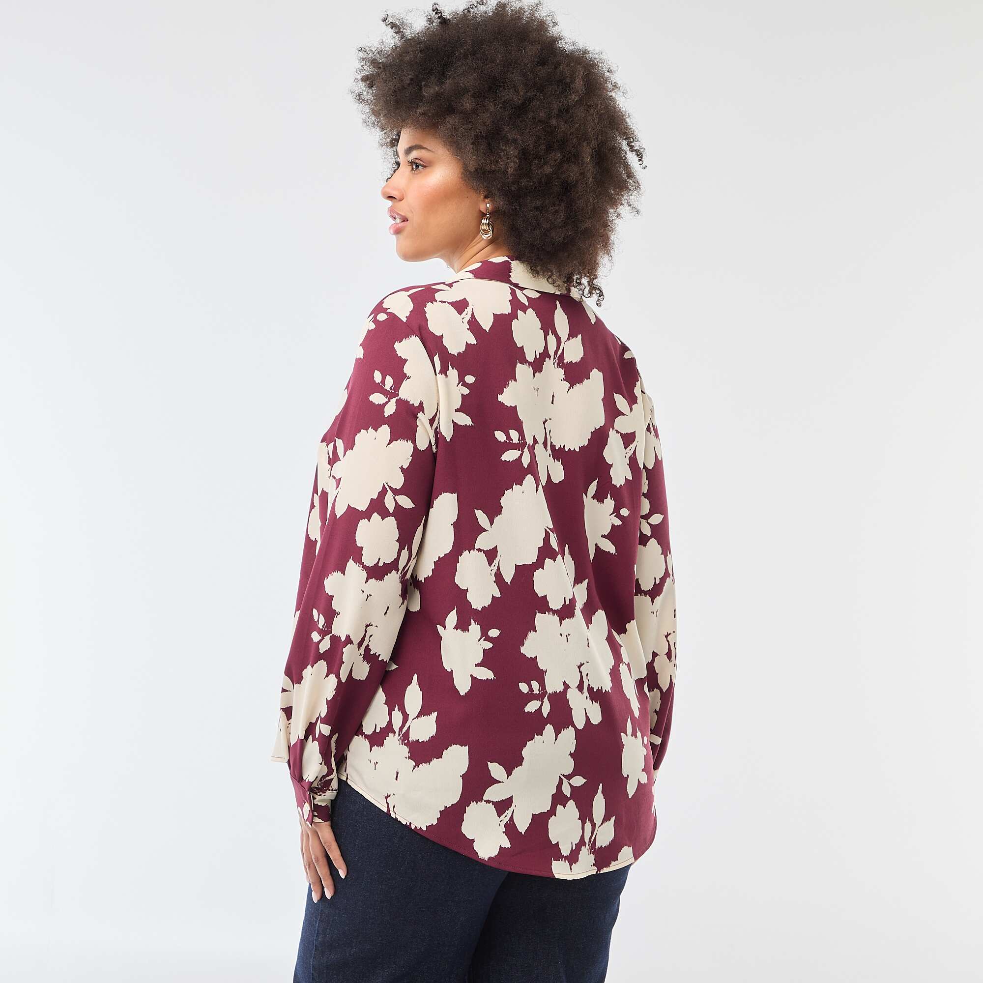 Flowing crepe knit blouse RED - Image 4