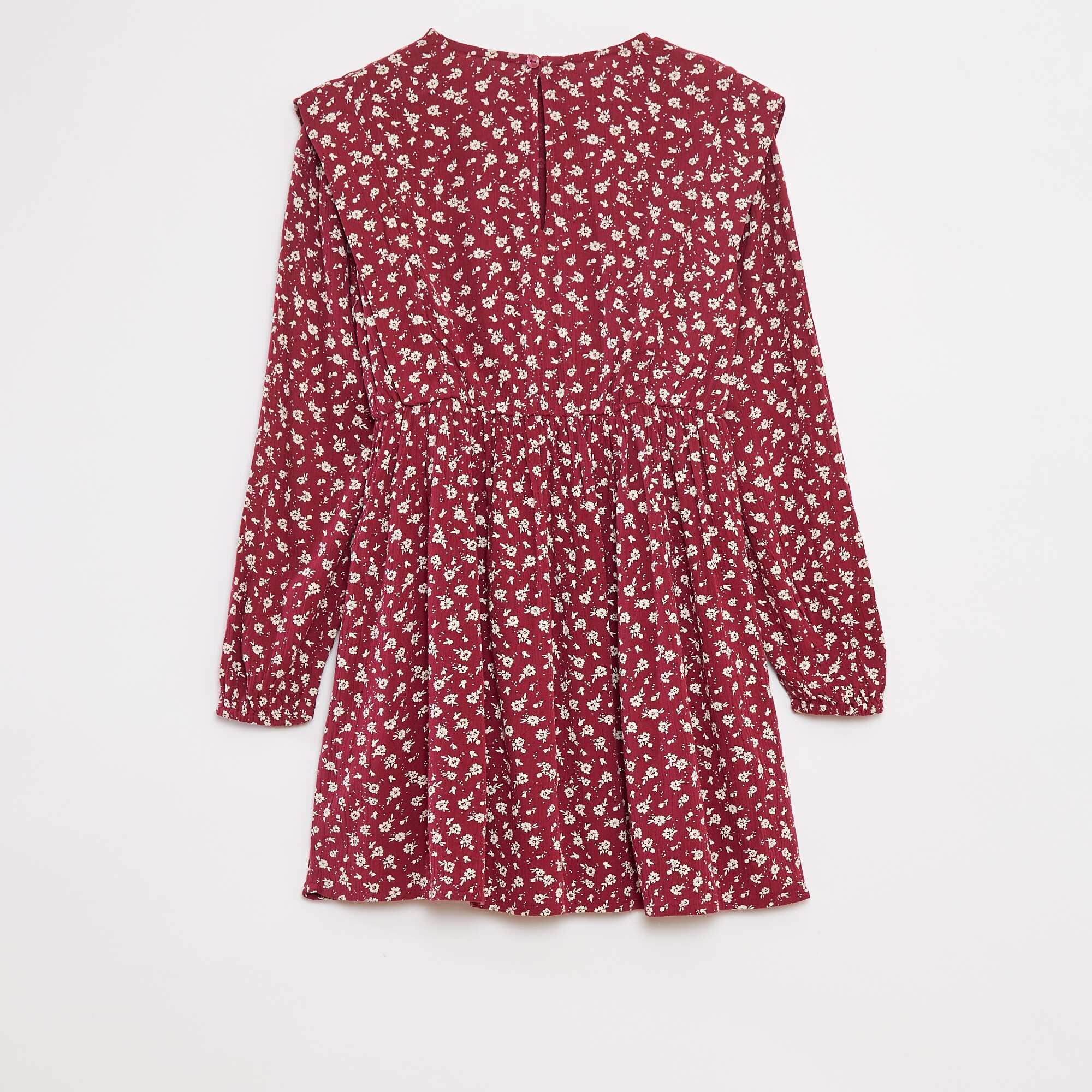 Flowing floral crêpe knit dress RED - Image 2