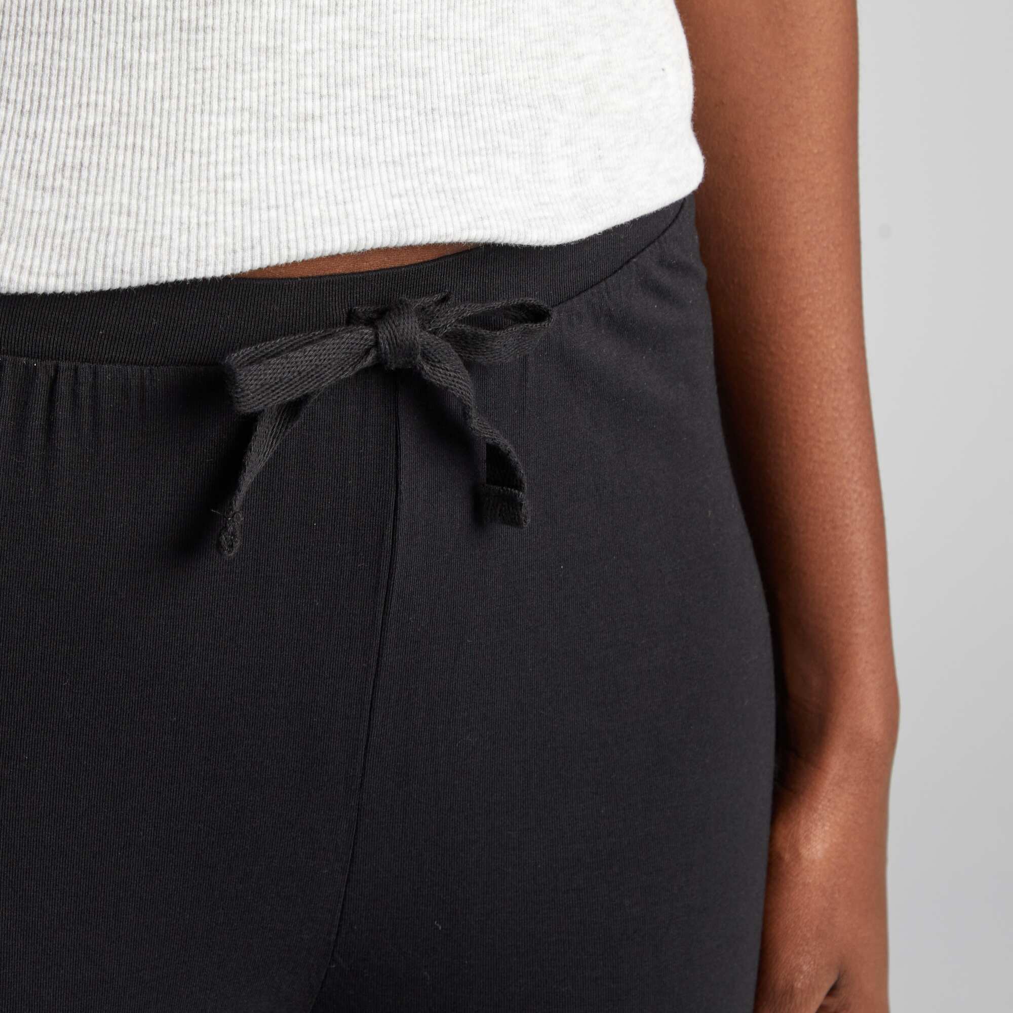 Flowing wide-leg pyjama bottoms black - Image 4