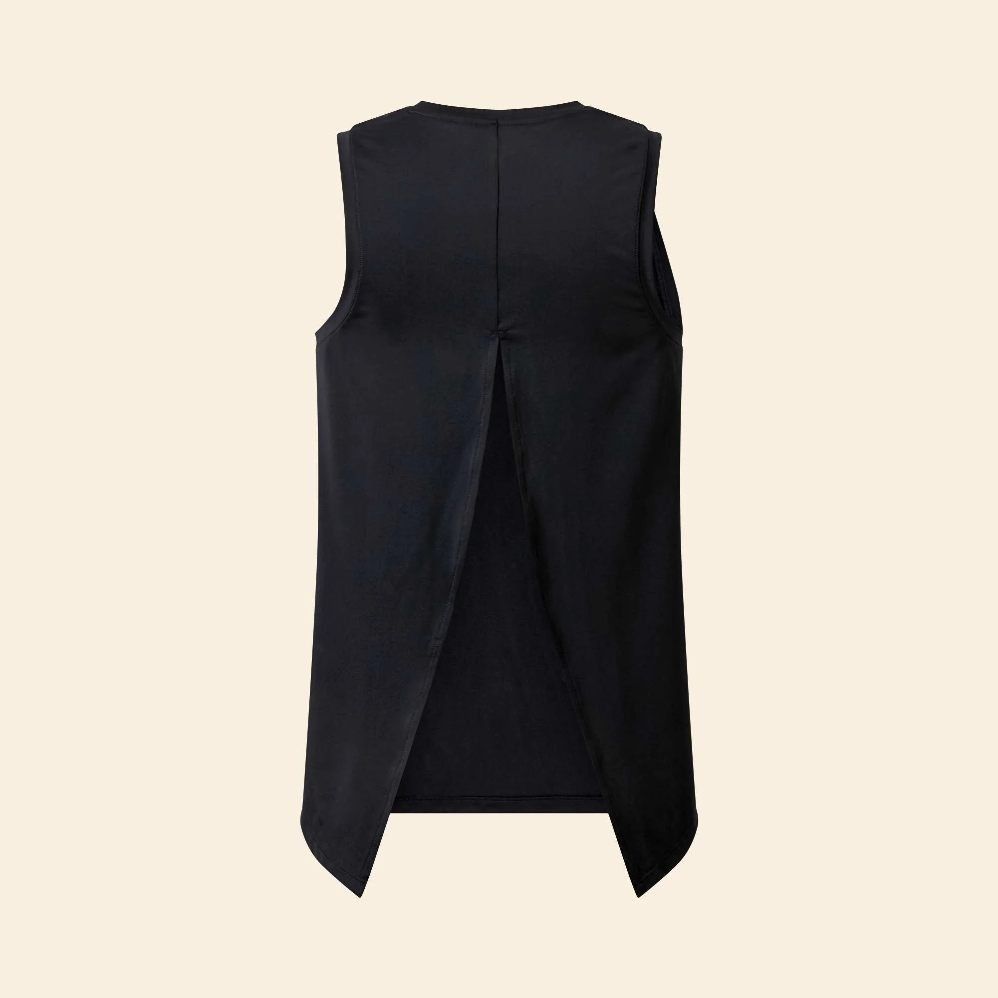Flowy T-shirt with Back Slit BLACK - Image 2