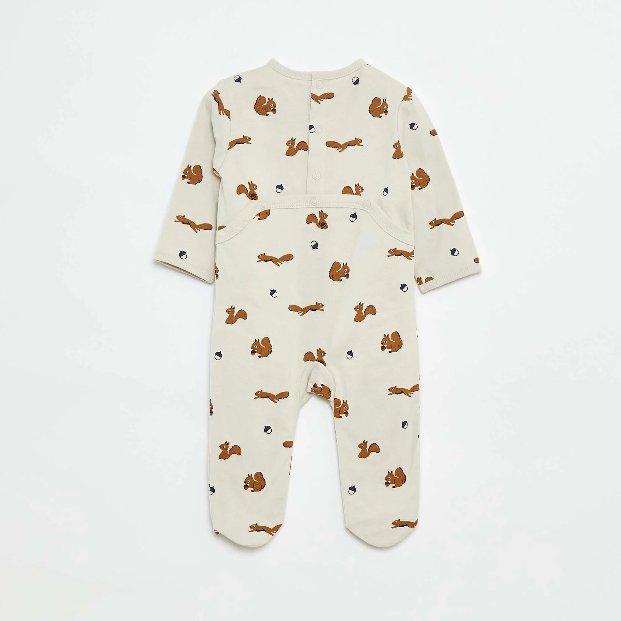 Fox sleepsuit with press-stud fastening at the back BROWN - Image 3