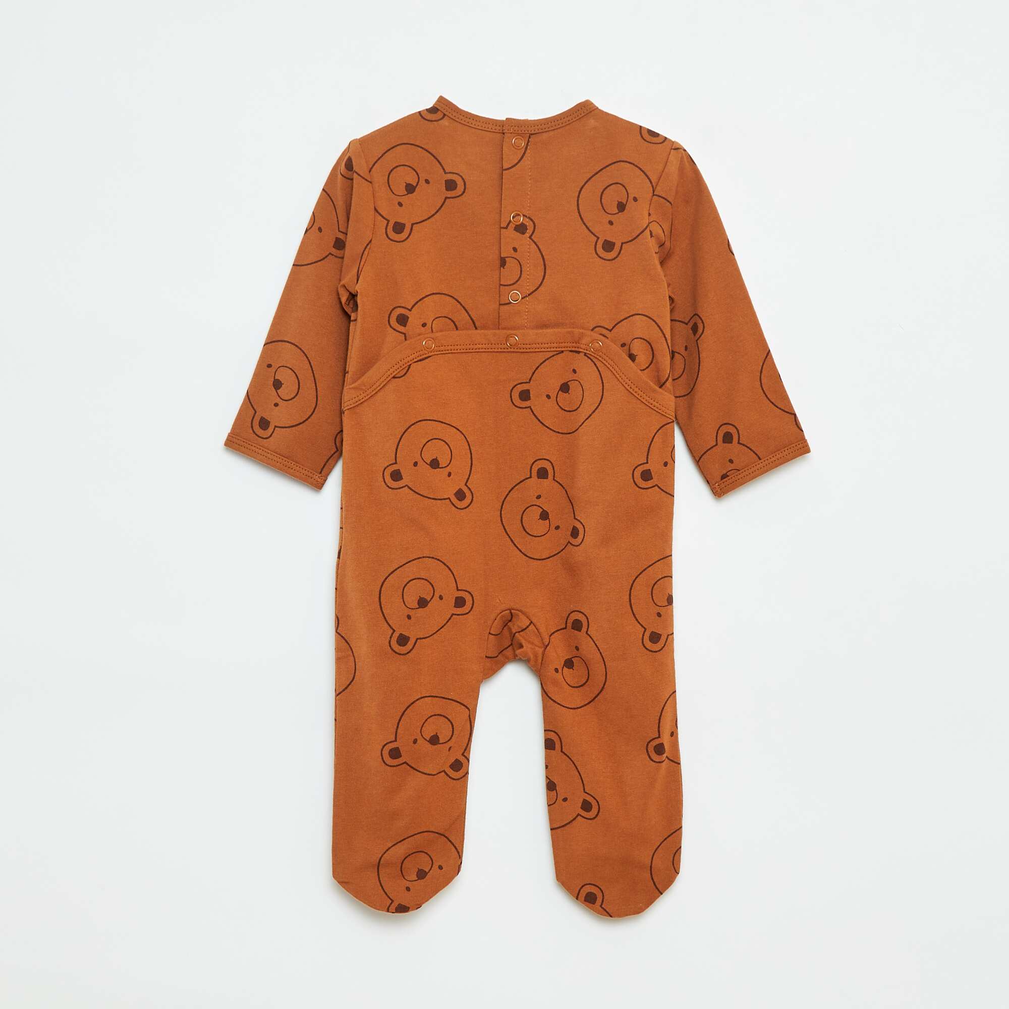 Fox sleepsuit with press-stud fastening at the back BROWN - Image 3
