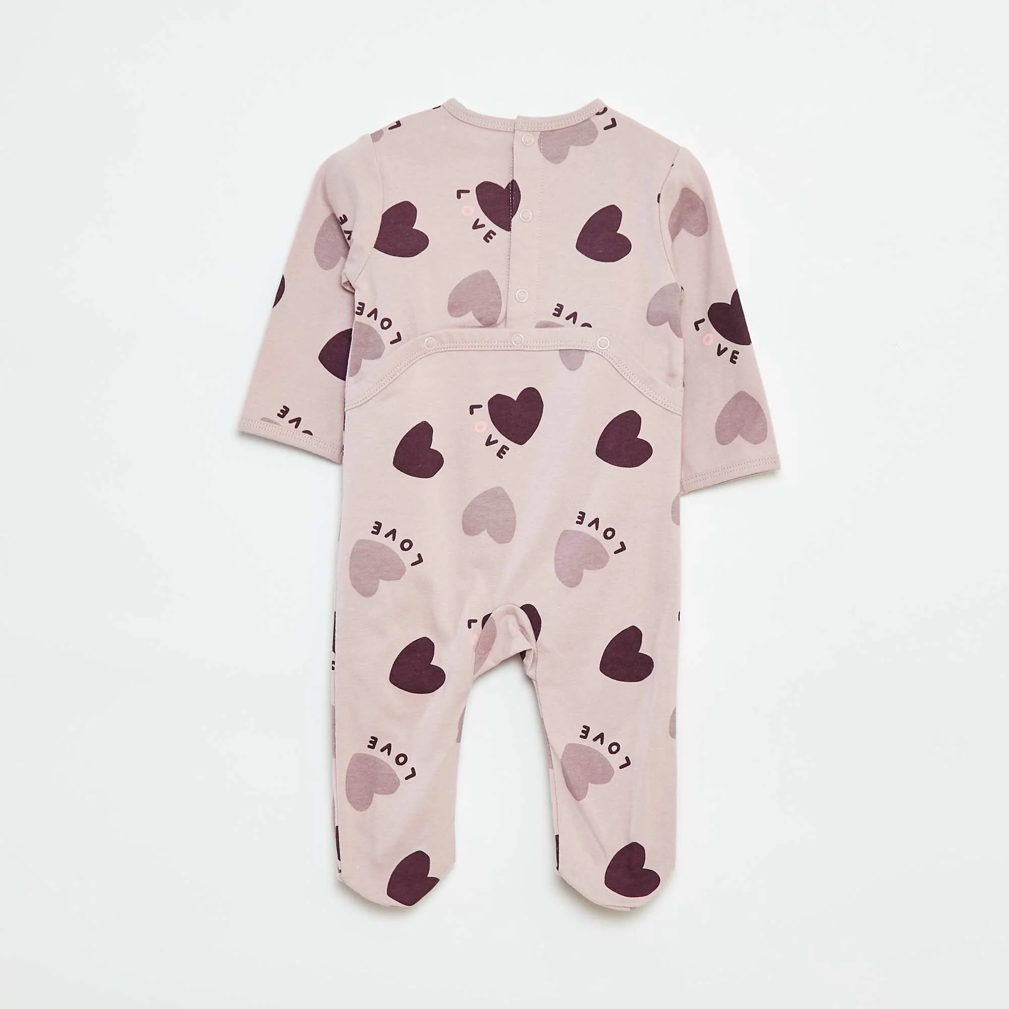 Fox sleepsuit with press-stud fastening at the back PURPLE - Image 3