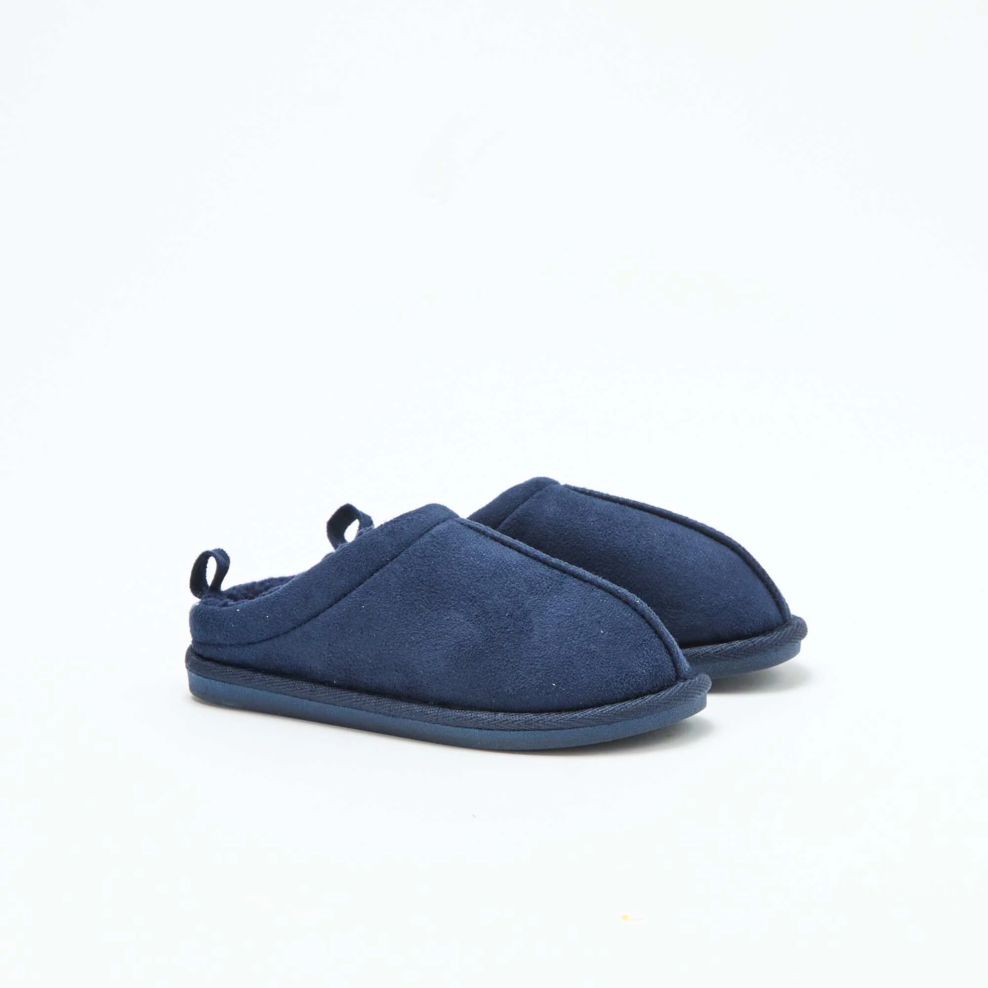 Fuzzy Lined Clog Slippers BLUE
